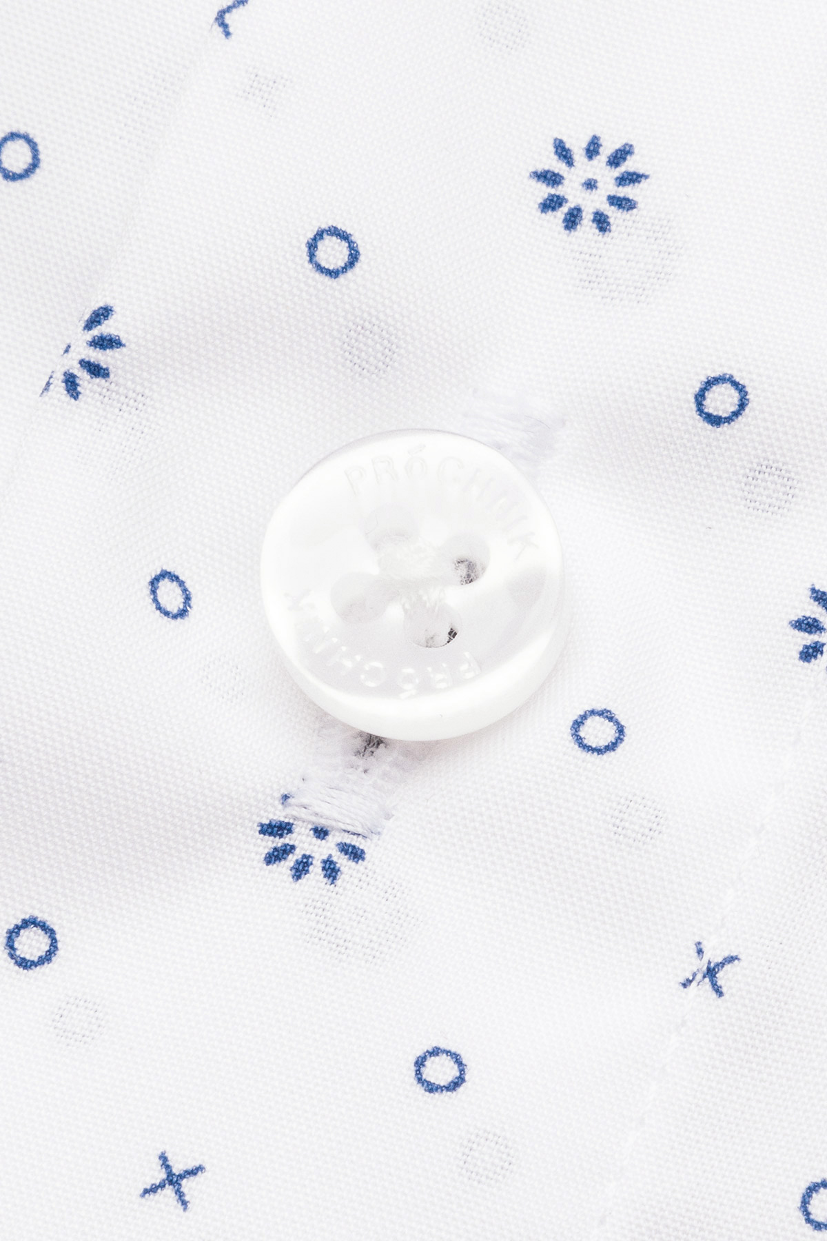 Koszula Biała z Bawełny z Długim Rękawem z Mikrowzorem PM18