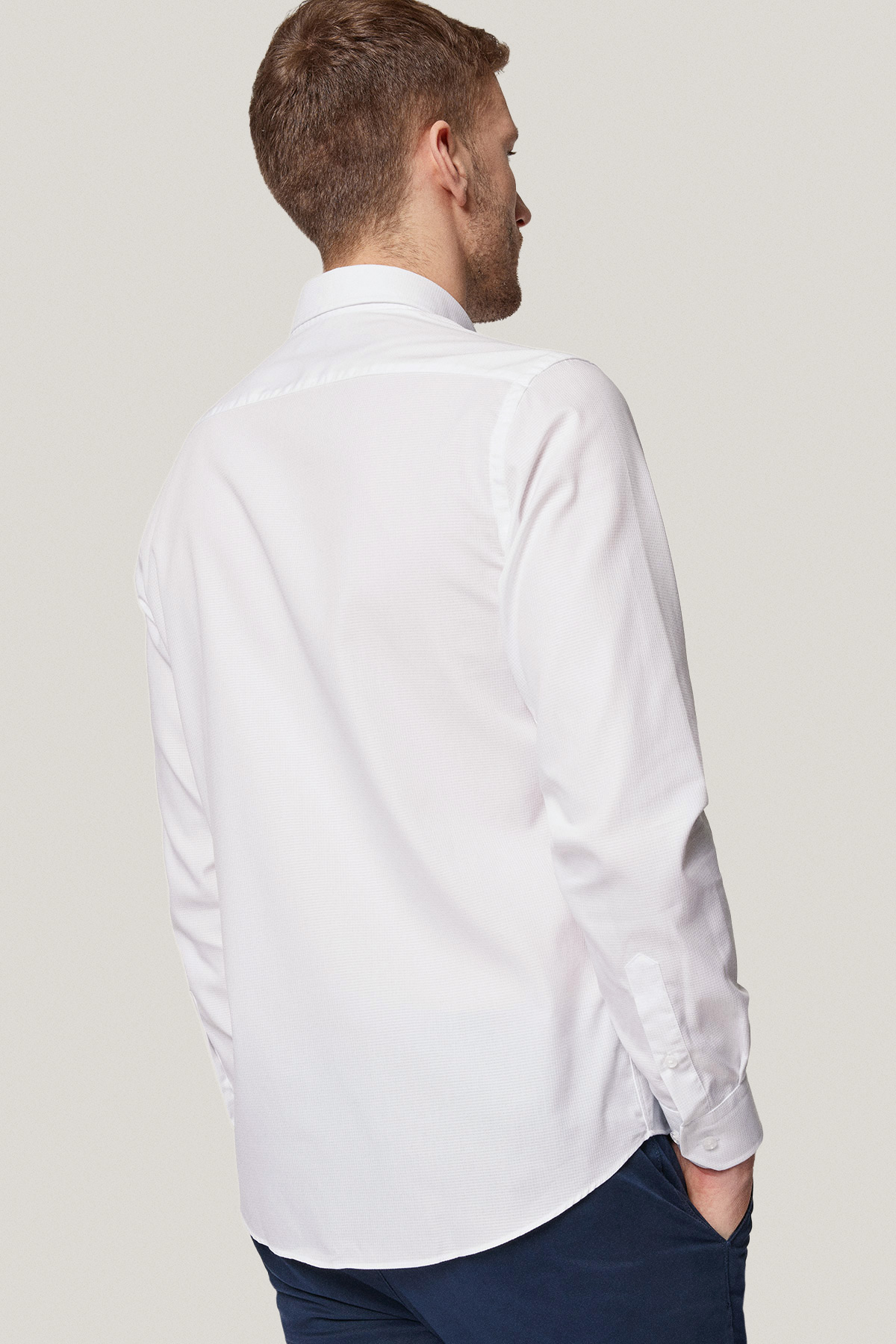 Koszula Biała z Bawełny z Długim Rękawem PM22