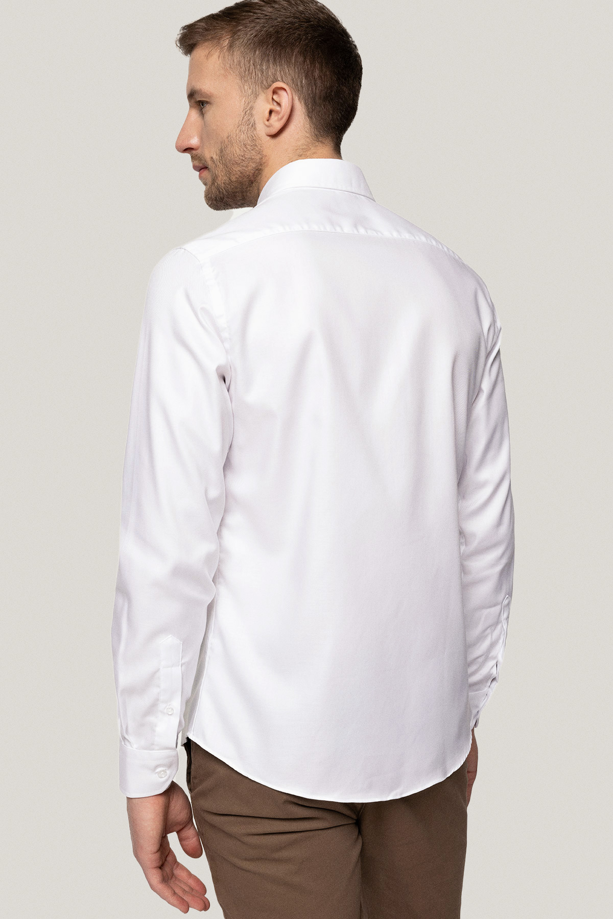 Koszula Biała z Bawełny z Długim Rękawem PM23