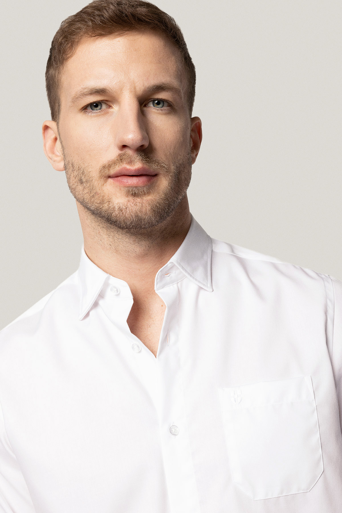 Koszula Biała z Bawełny z Długim Rękawem PM24