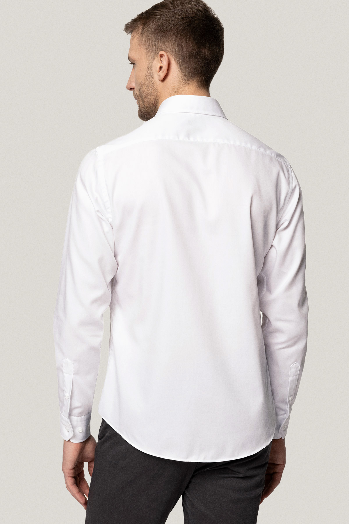 Koszula Biała z Bawełny z Długim Rękawem PM24