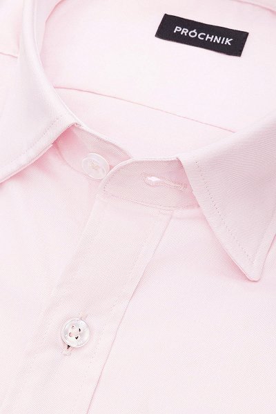 Koszula Jasnoróżowa z Bawełny z Długim Rękawem PM25