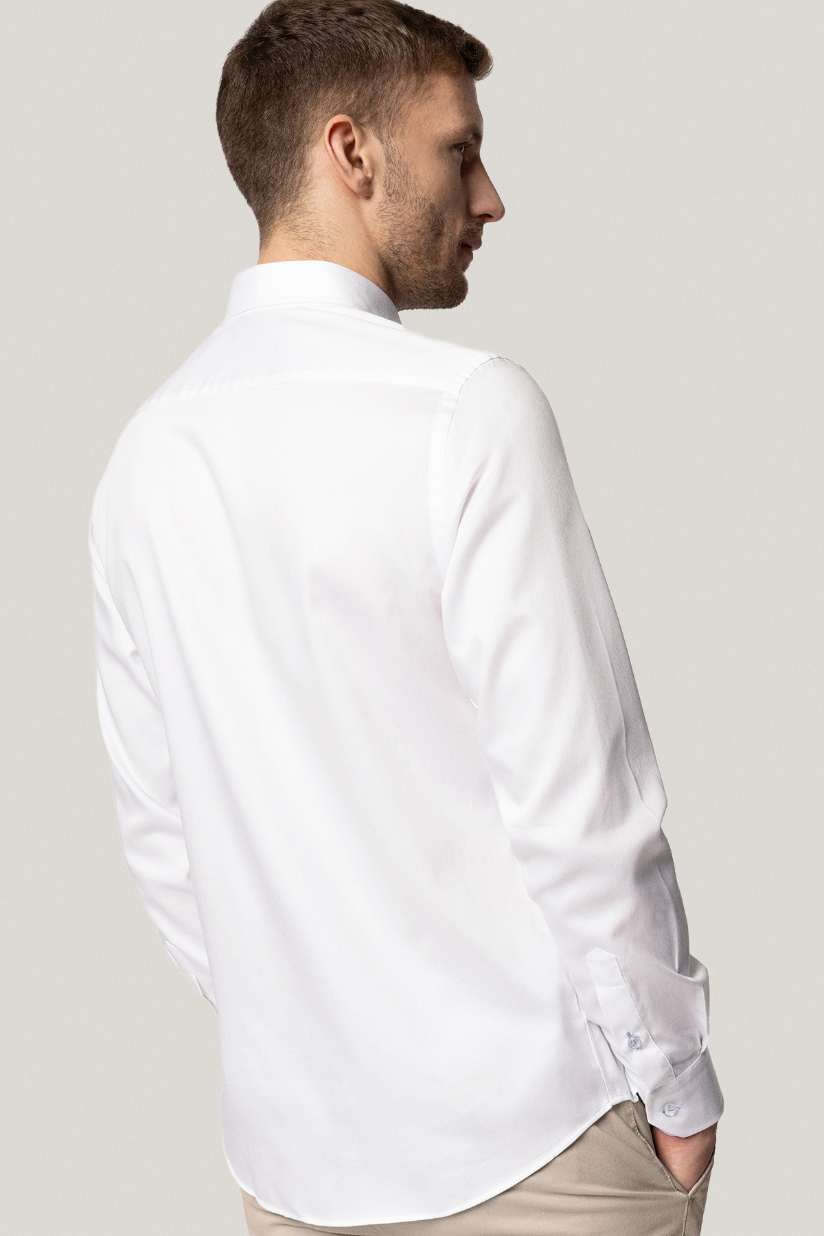 Koszula Biała z Bawełny z Długim Rękawem PM28