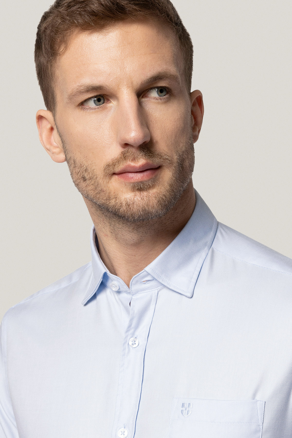 Koszula Błękitna z Bawełny z Długim Rękawem PM29