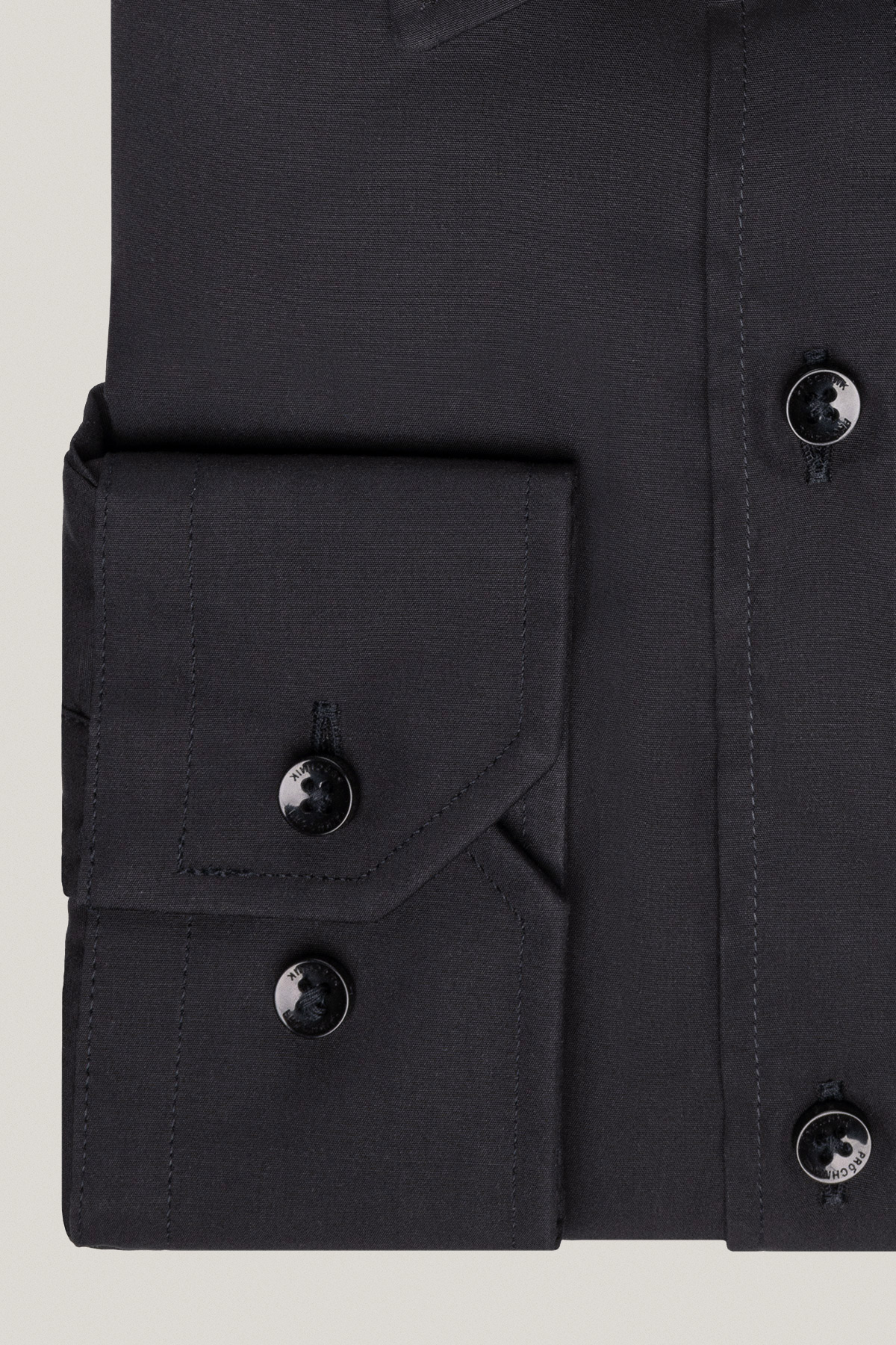 Koszula Czarna z Bawełny z Długim Rękawem PM3