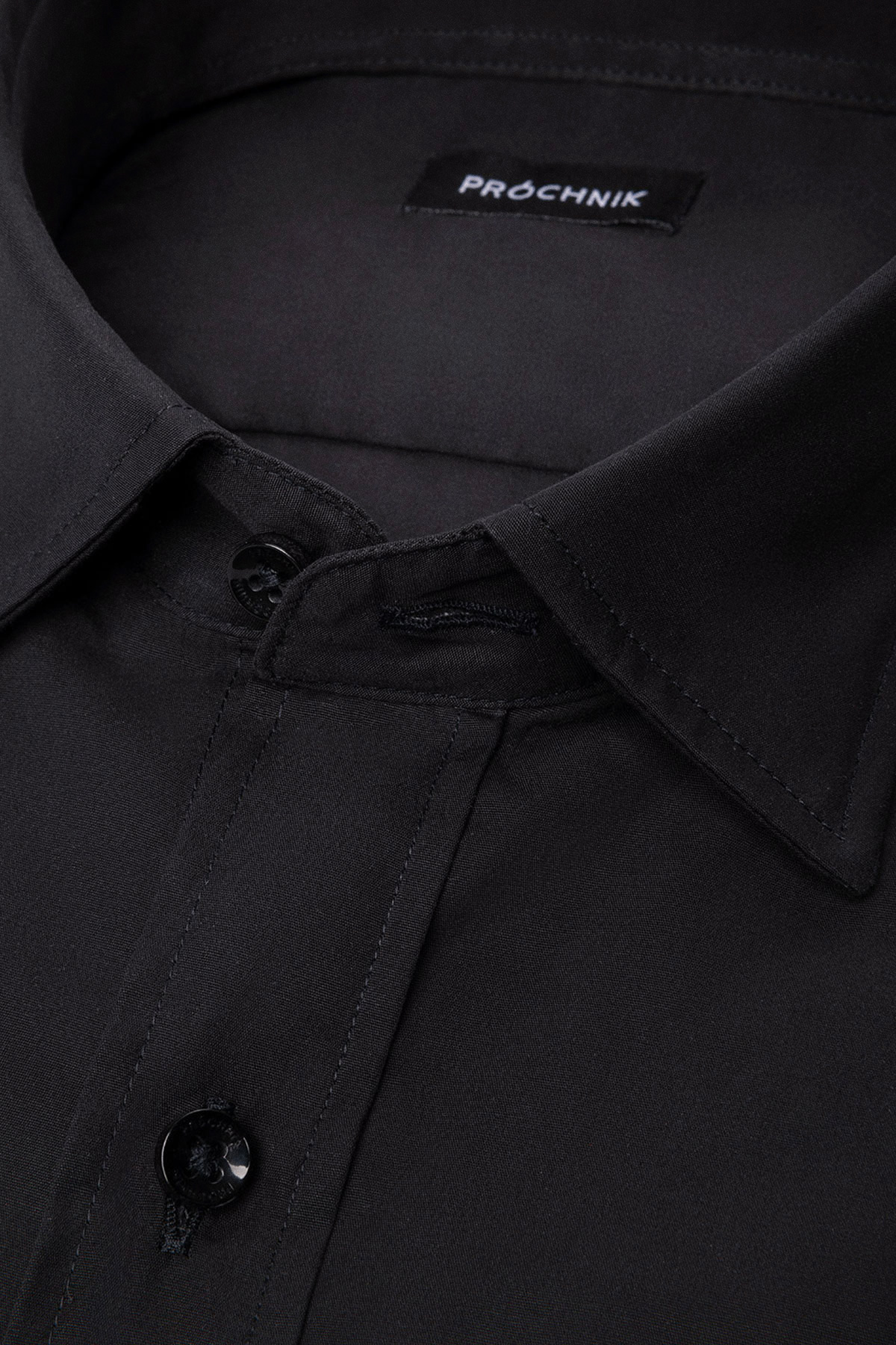 Koszula Czarna z Bawełny z Długim Rękawem PM3