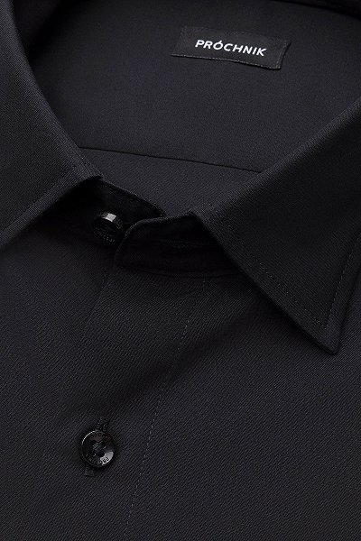 Koszula Czarna z Bawełny z Długim Rękawem PM34