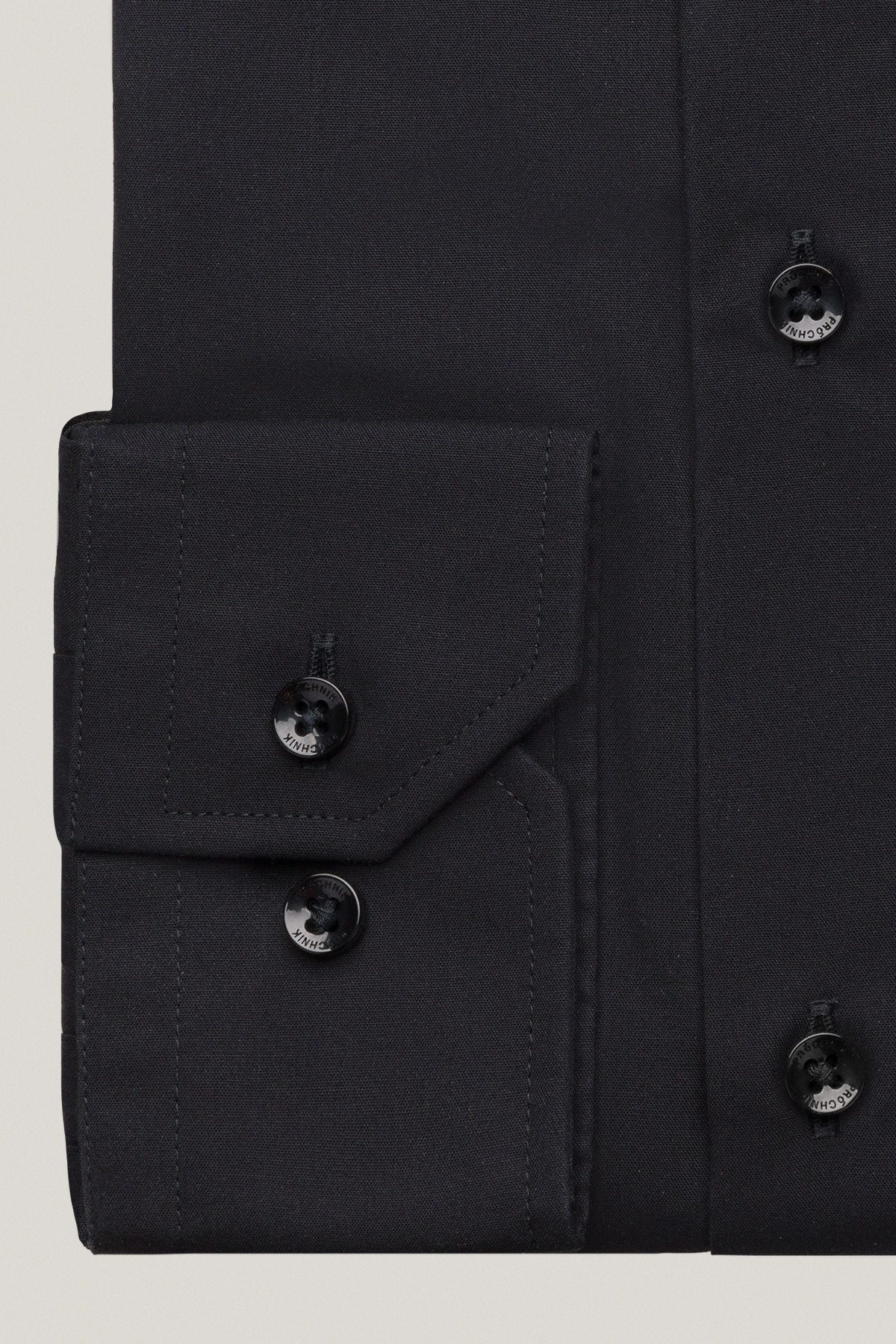 Koszula Czarna z Bawełny z Długim Rękawem PM34