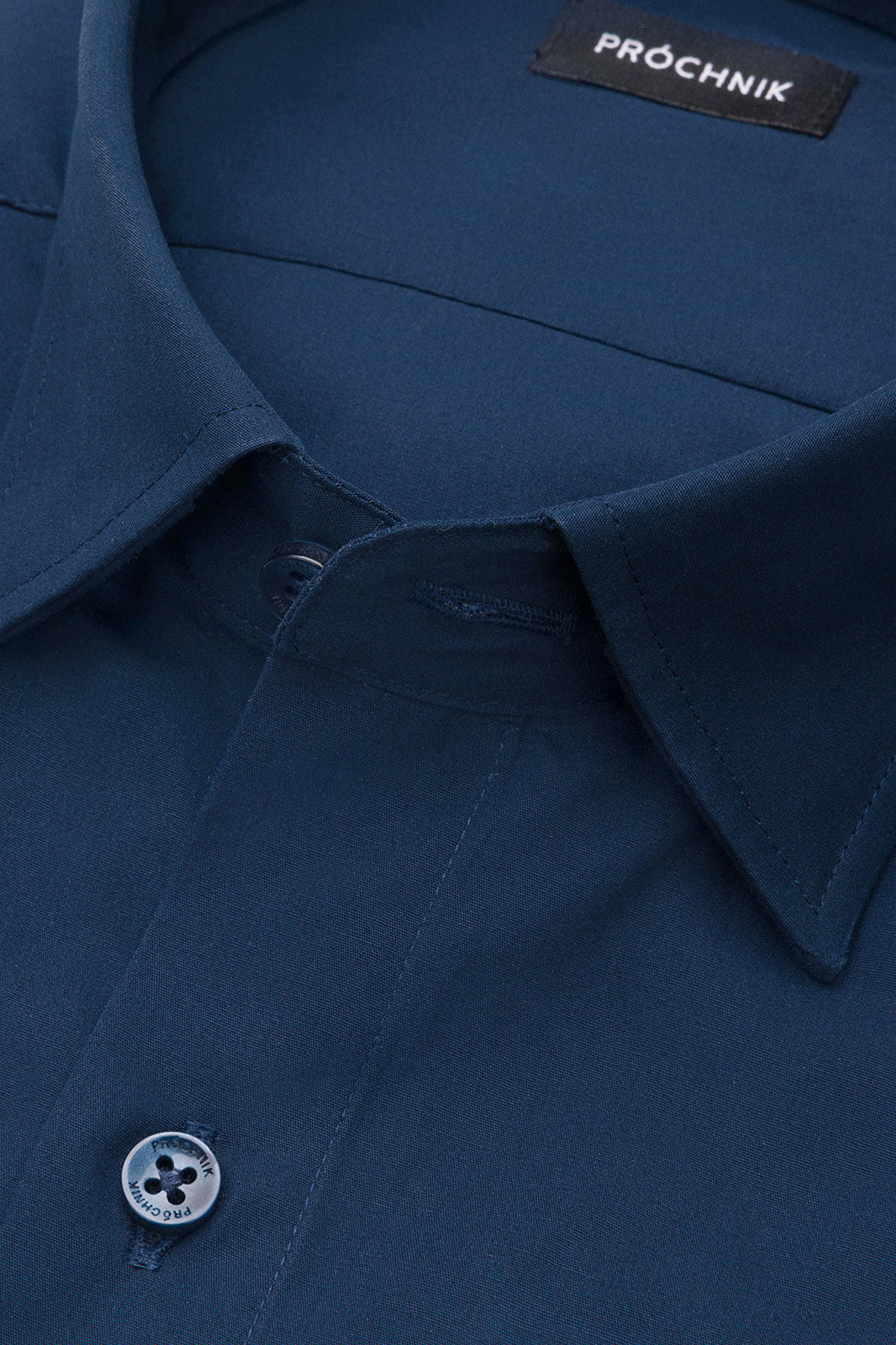 Koszula Granatowa z Bawełny z Długim Rękawem PM4