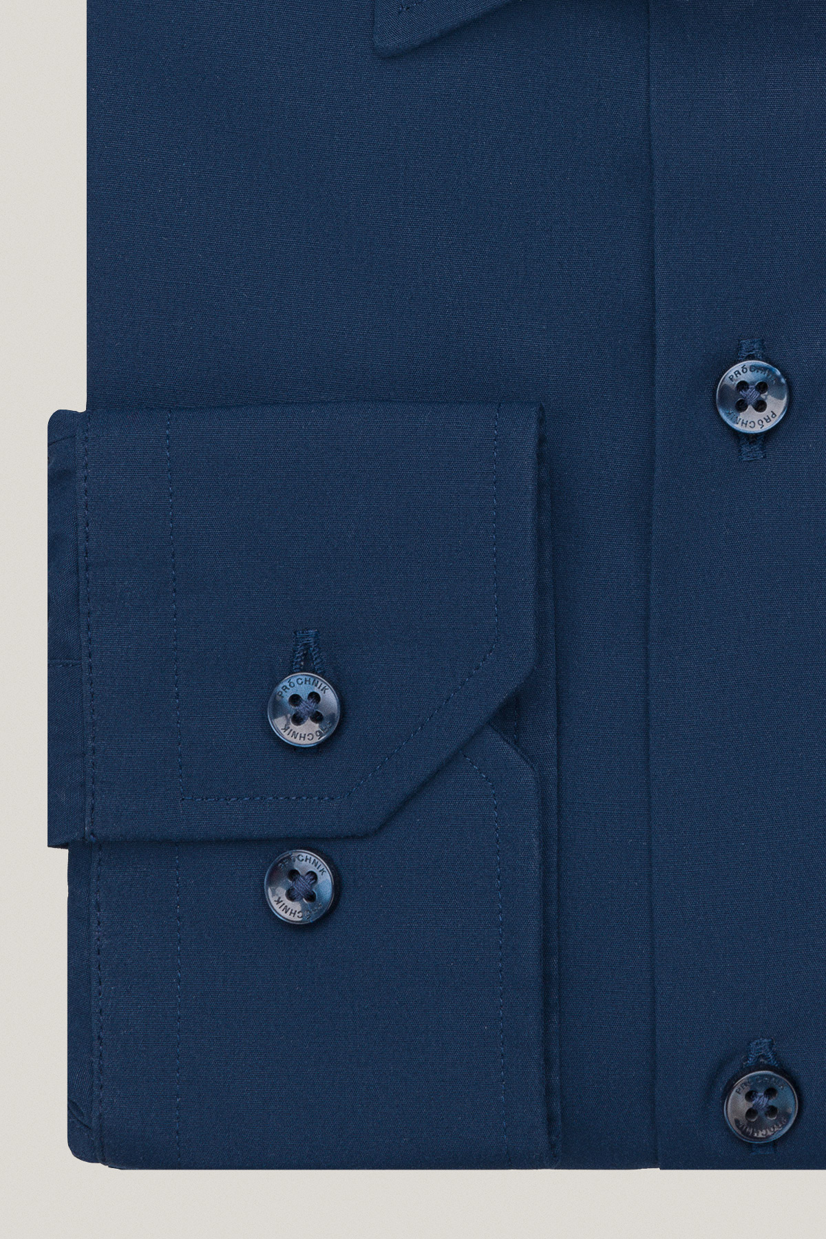 Koszula Granatowa z Bawełny z Długim Rękawem PM4