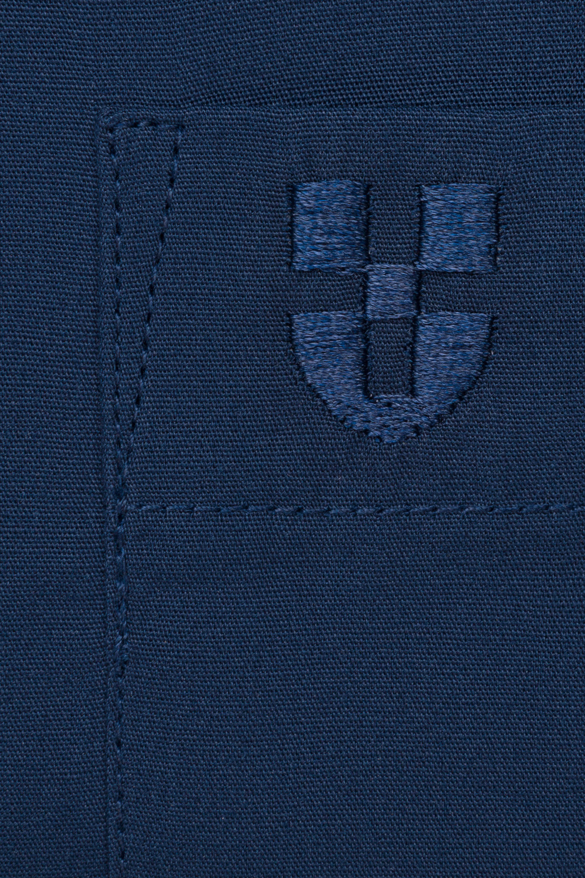 Koszula Granatowa z Bawełny z Długim Rękawem PM4