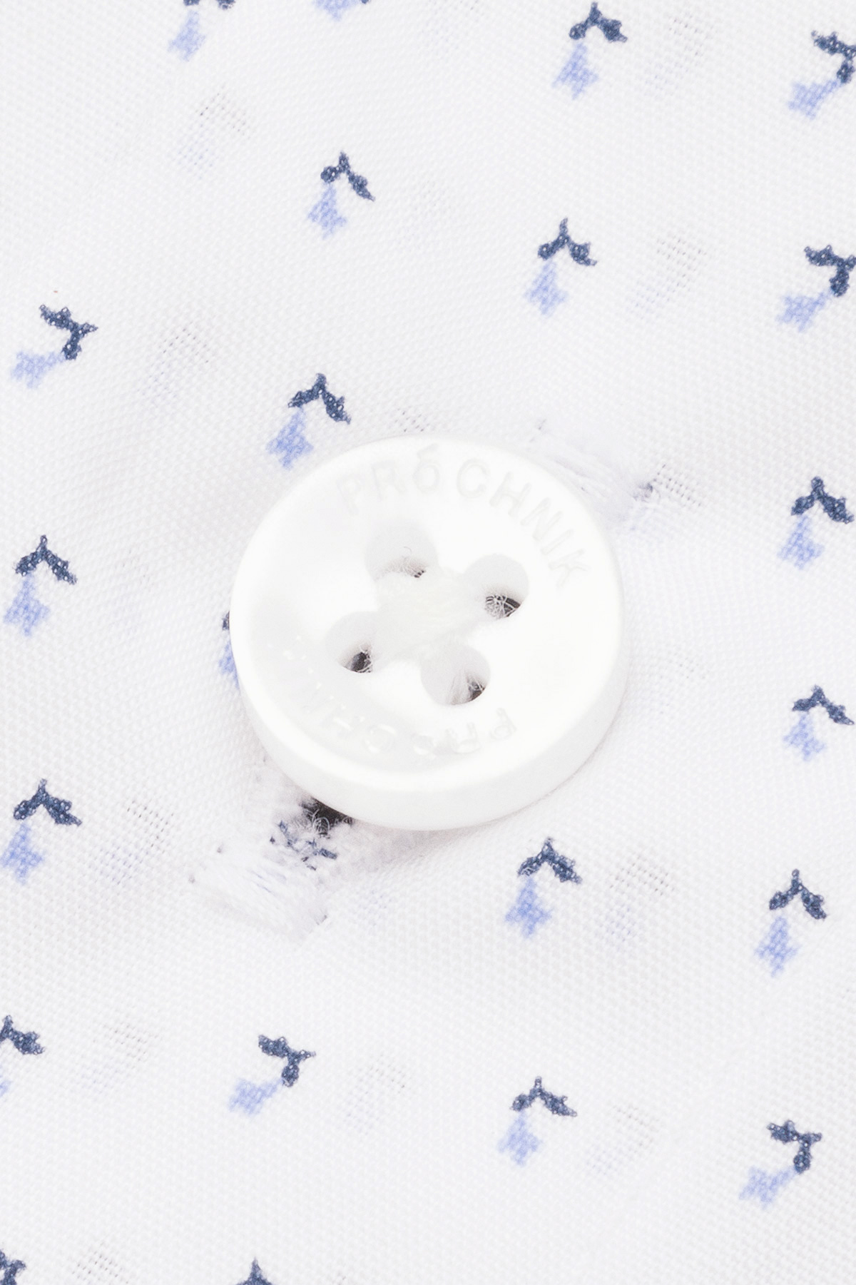 Koszula Biała z Bawełny z Długim Rękawem z Mikrowzorem PM7