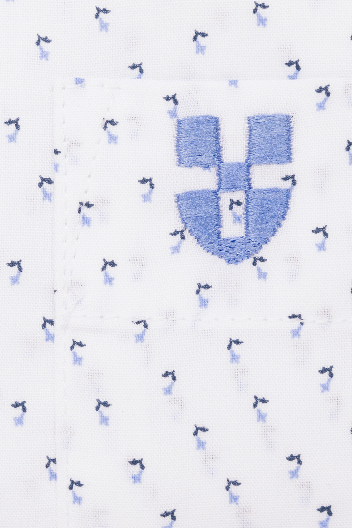 Koszula Biała z Bawełny z Długim Rękawem z Mikrowzorem PM7