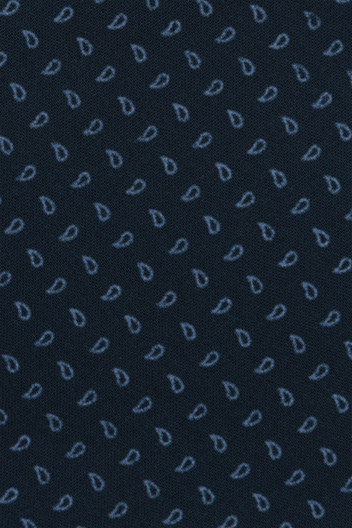 Koszula Granatowa z Bawełny z Długim Rękawem Paisley PM11