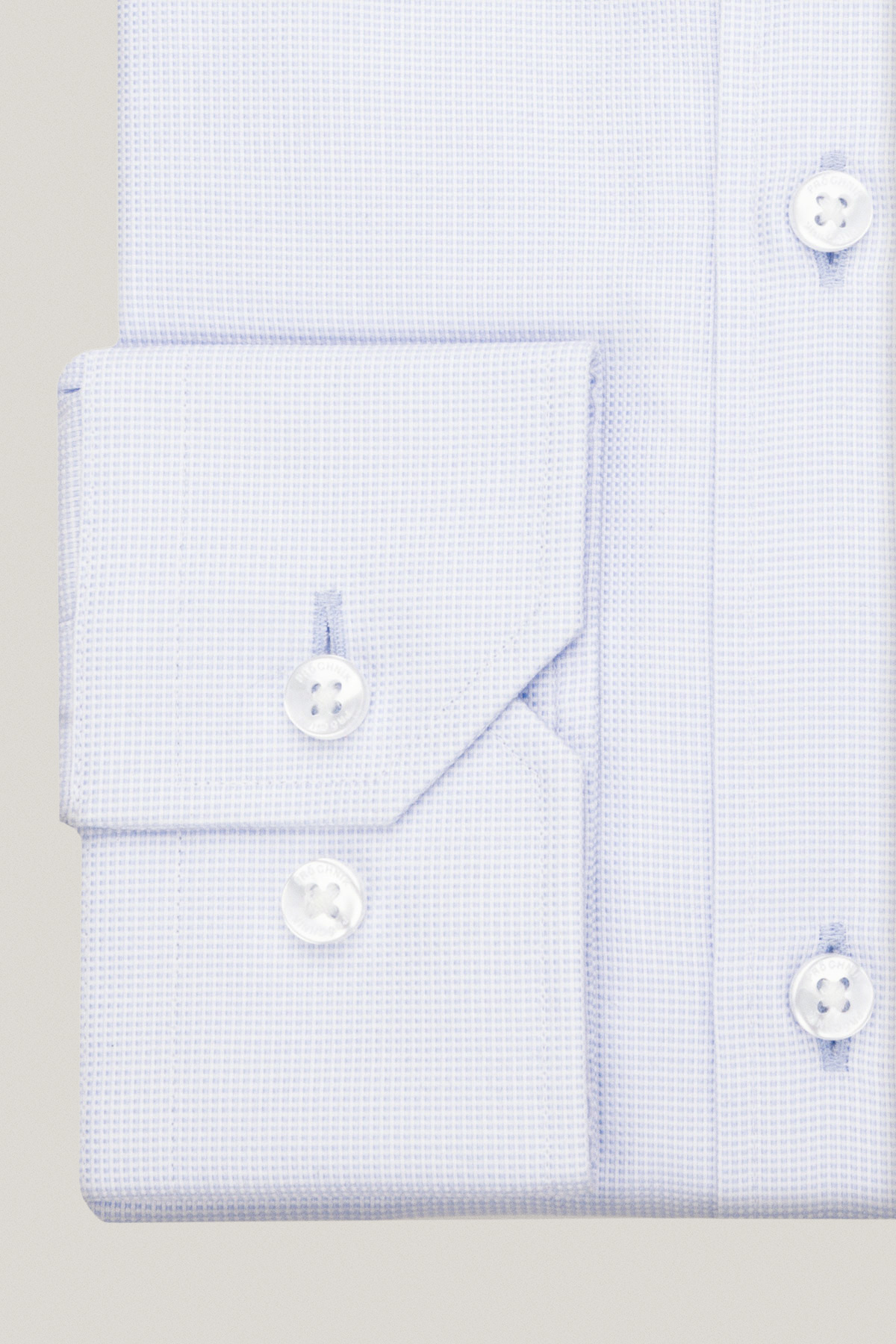 Koszula Błękitna z Bawełny z Długim Rękawem z Mikrowzorem PM36