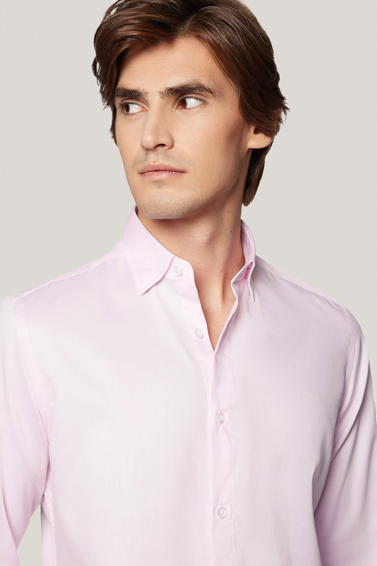 Koszula Różowa z Bawełny z Długim Rękawem PM39