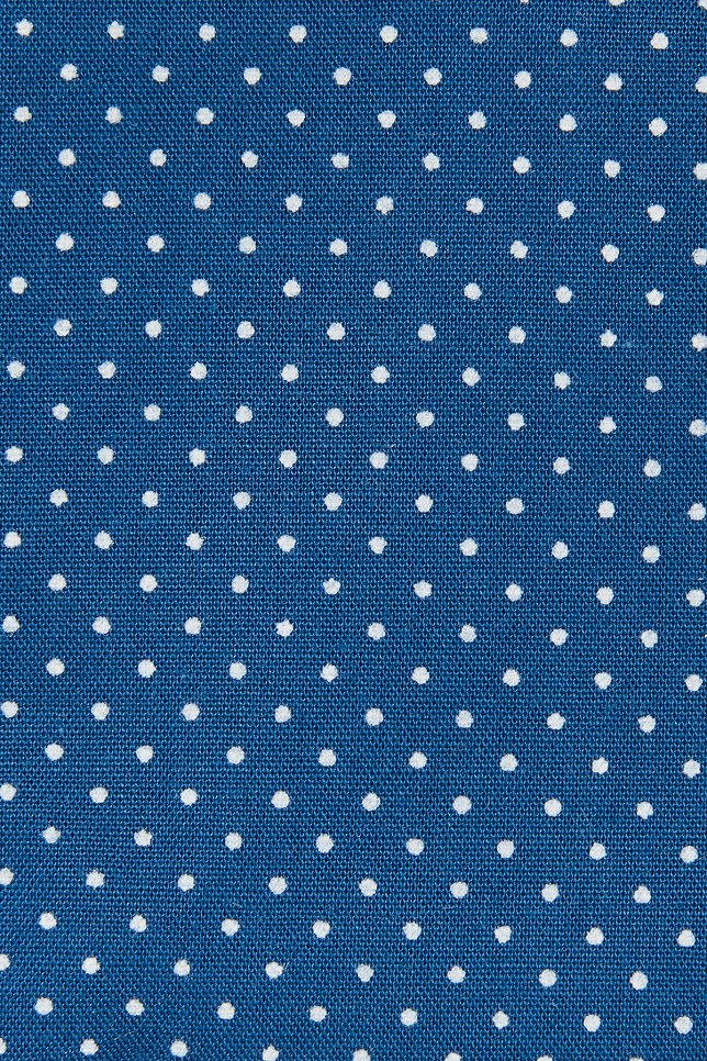 Koszula Niebieska z Bawełny z Długim Rękawem w Kropki PM40