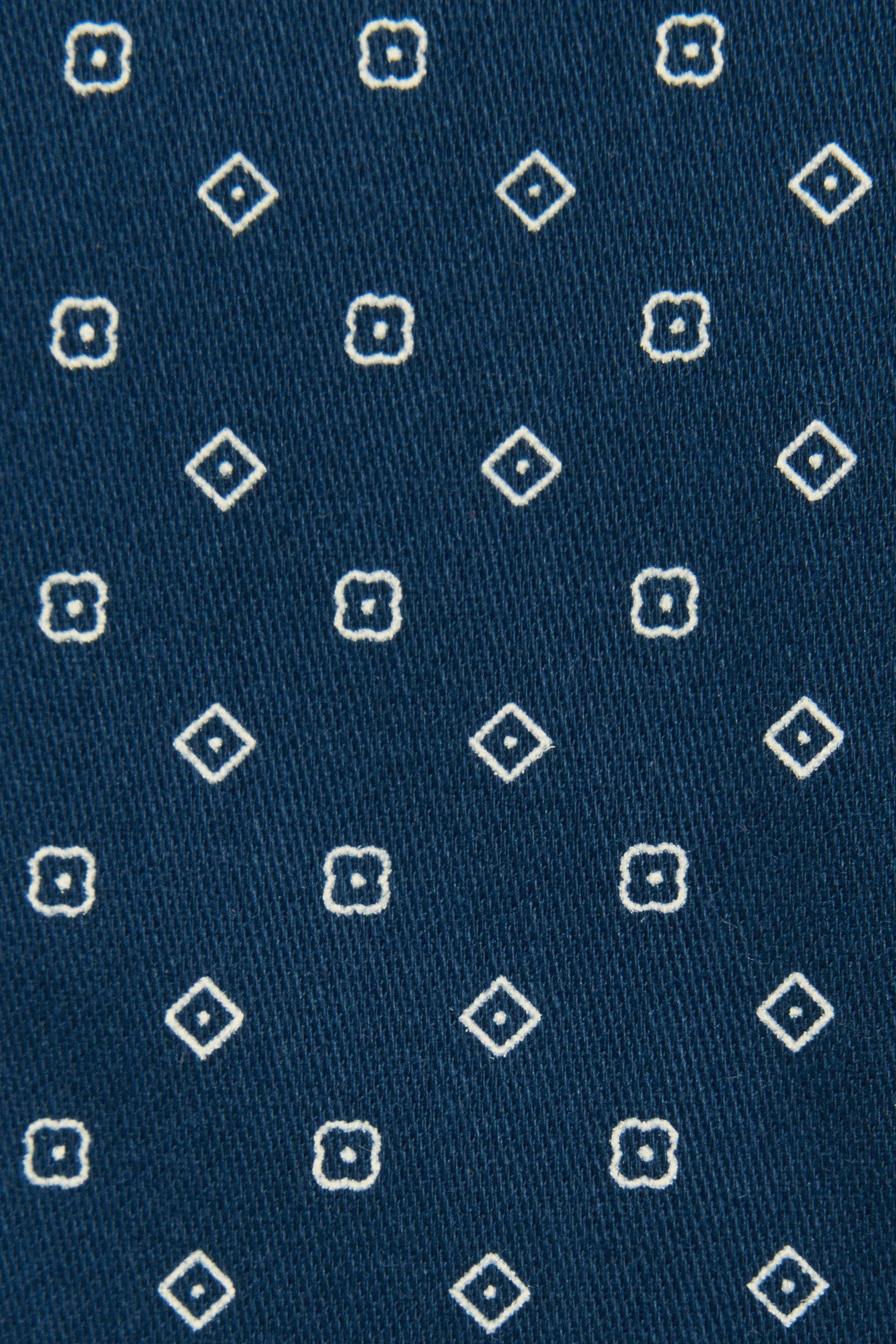 Koszula Granatowa z Bawełny z Długim Rękawem w Mikrowzór PM42