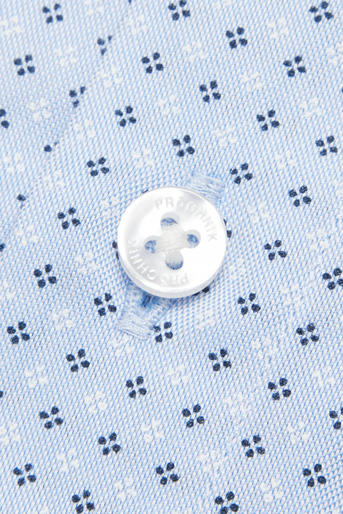 Koszula Błękitna z Bawełny z Długim Rękawem w Mikrowzór PM43