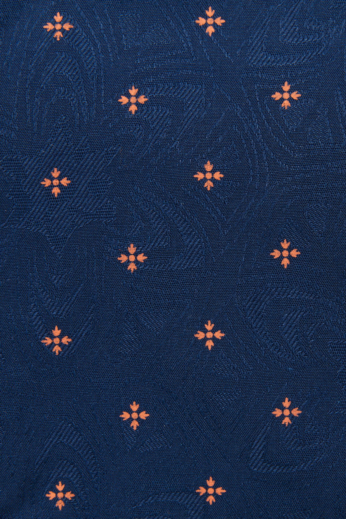 Koszula Granatowa z Bawełny z Długim Rękawem w Mikrowzór PM44