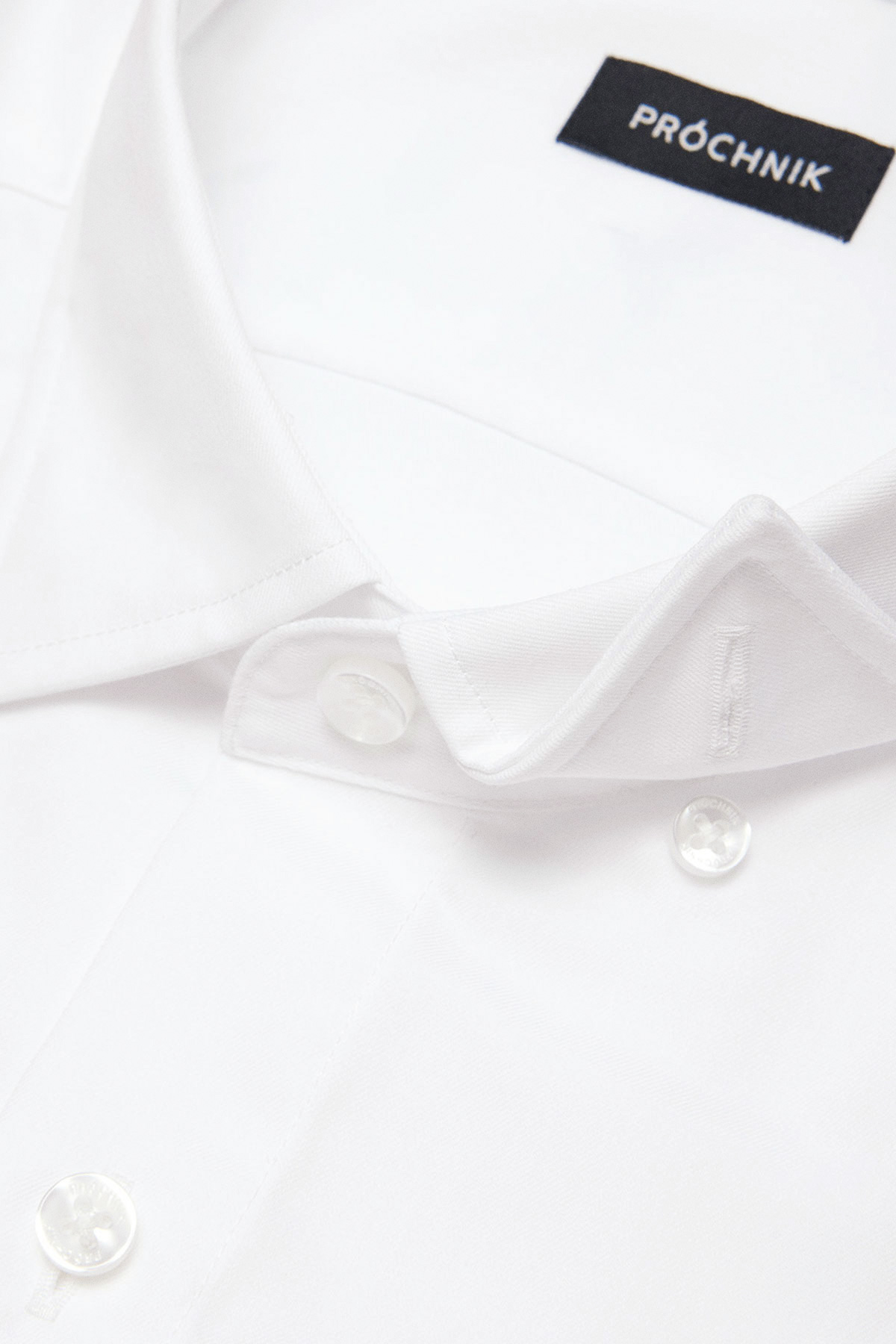 Koszula Biała z Bawełny z Długim Rękawem PM45