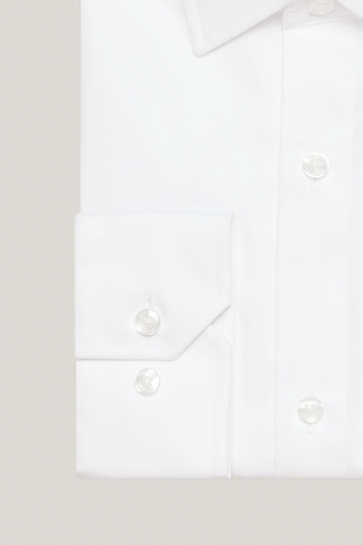 Koszula Biała z Bawełny z Długim Rękawem PM45