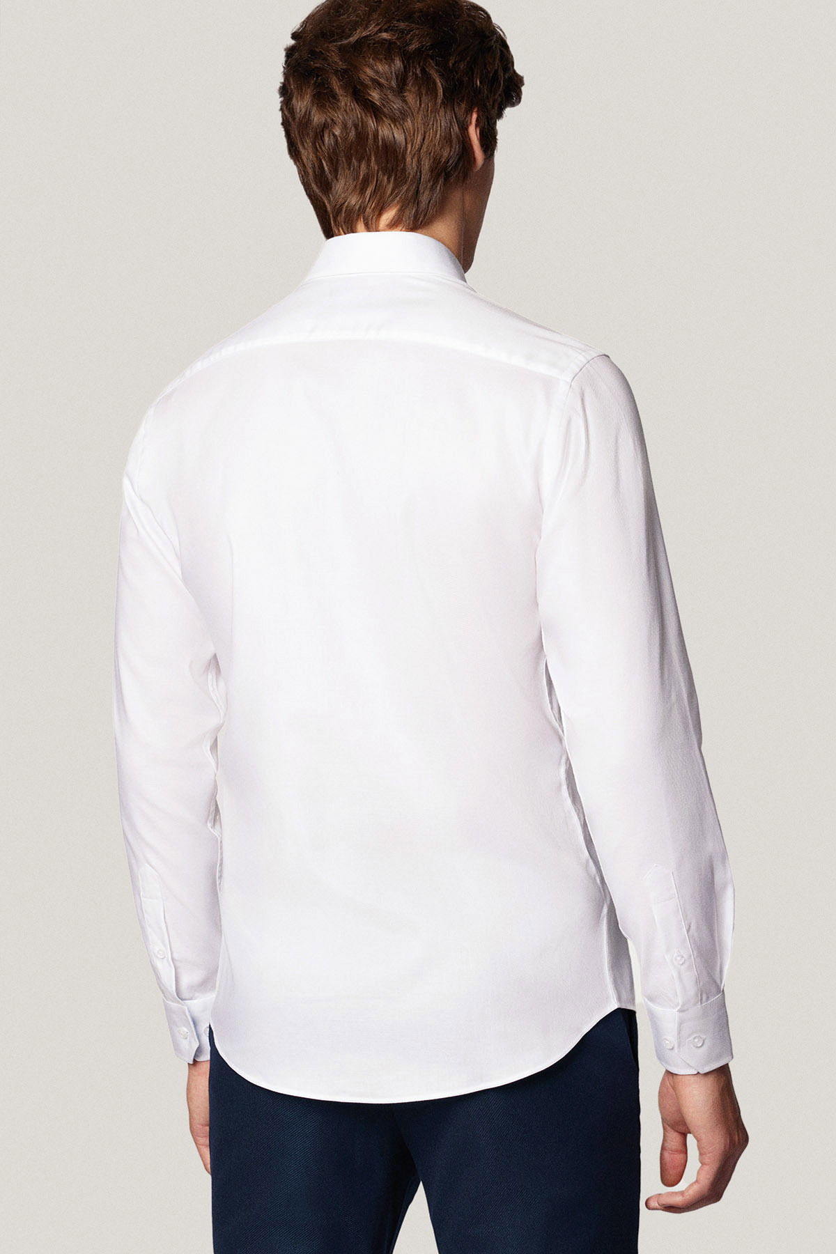 Koszula Biała z Bawełny z Długim Rękawem PM47