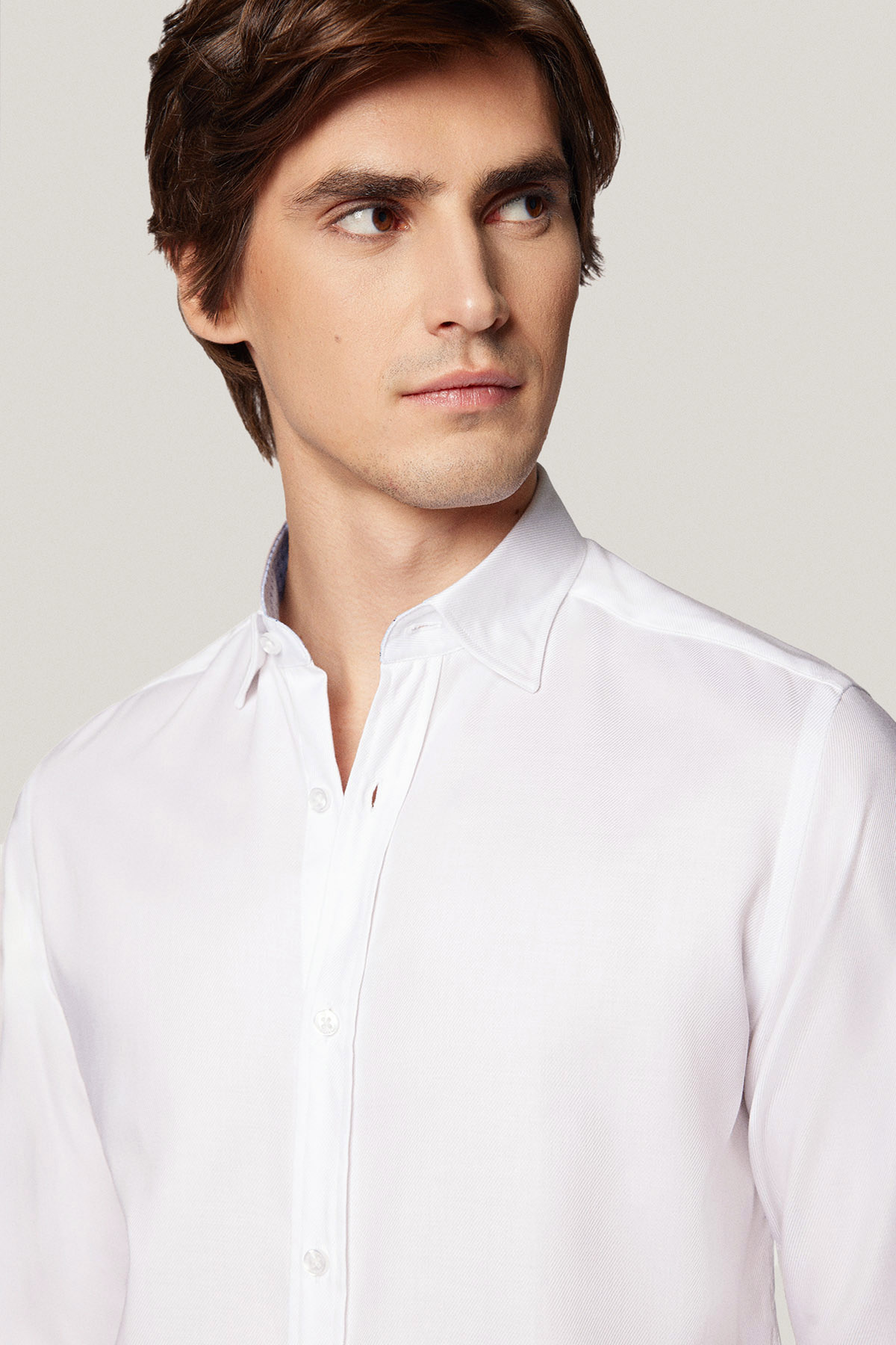 Koszula Biała z Bawełny z Długim Rękawem PM47