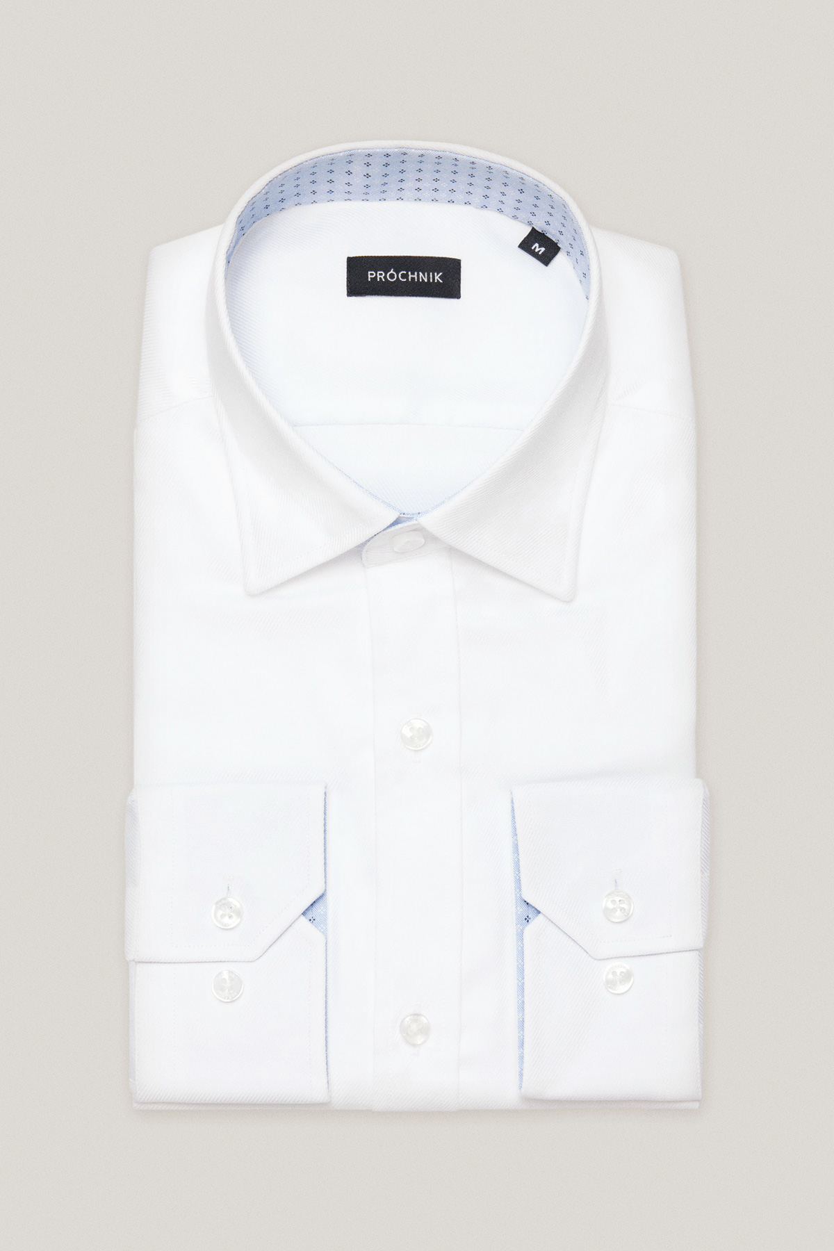 Koszula Biała z Bawełny z Długim Rękawem PM47