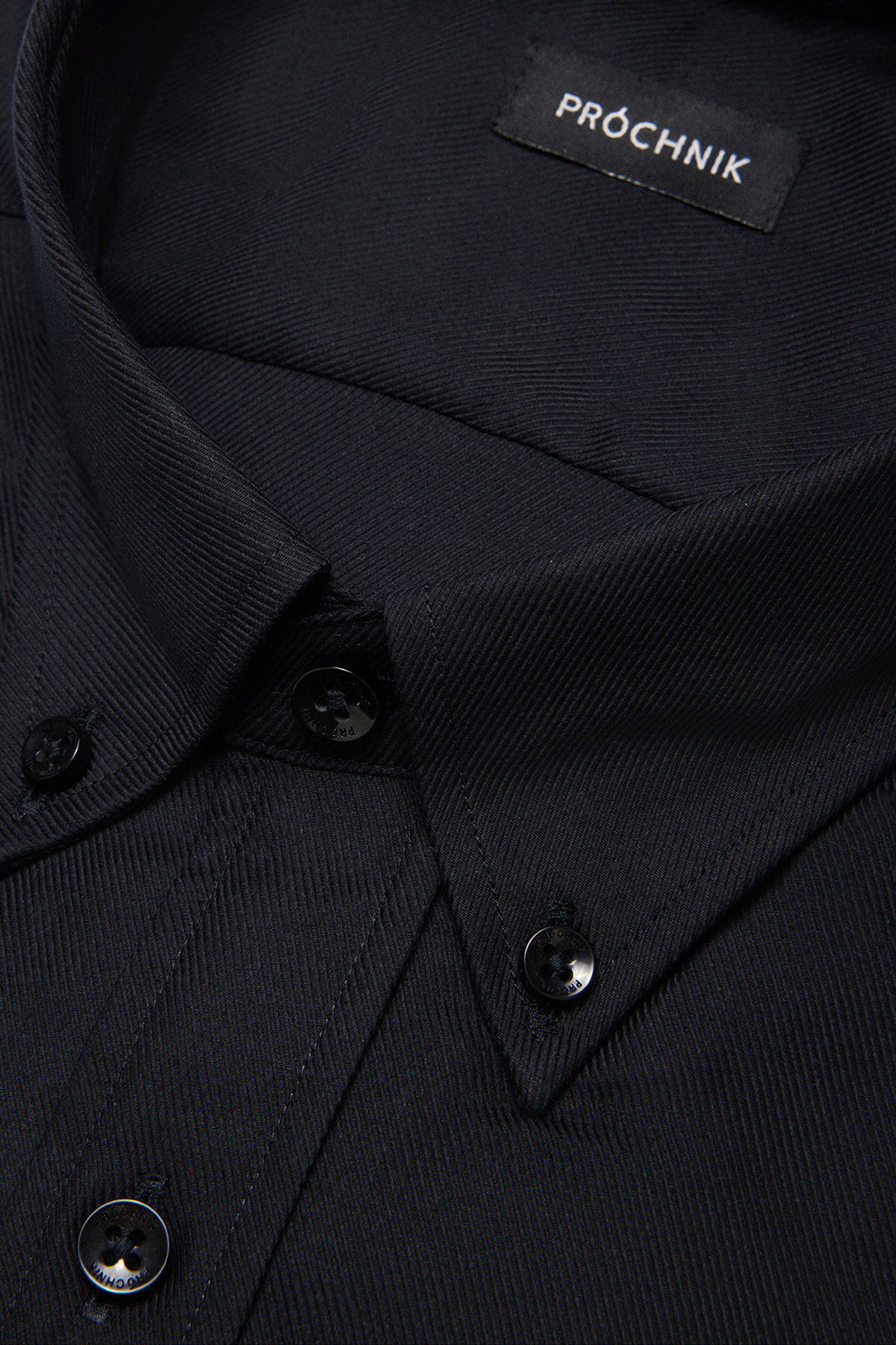 Koszula Czarna z Bawełny z Długim Rękawem PM51