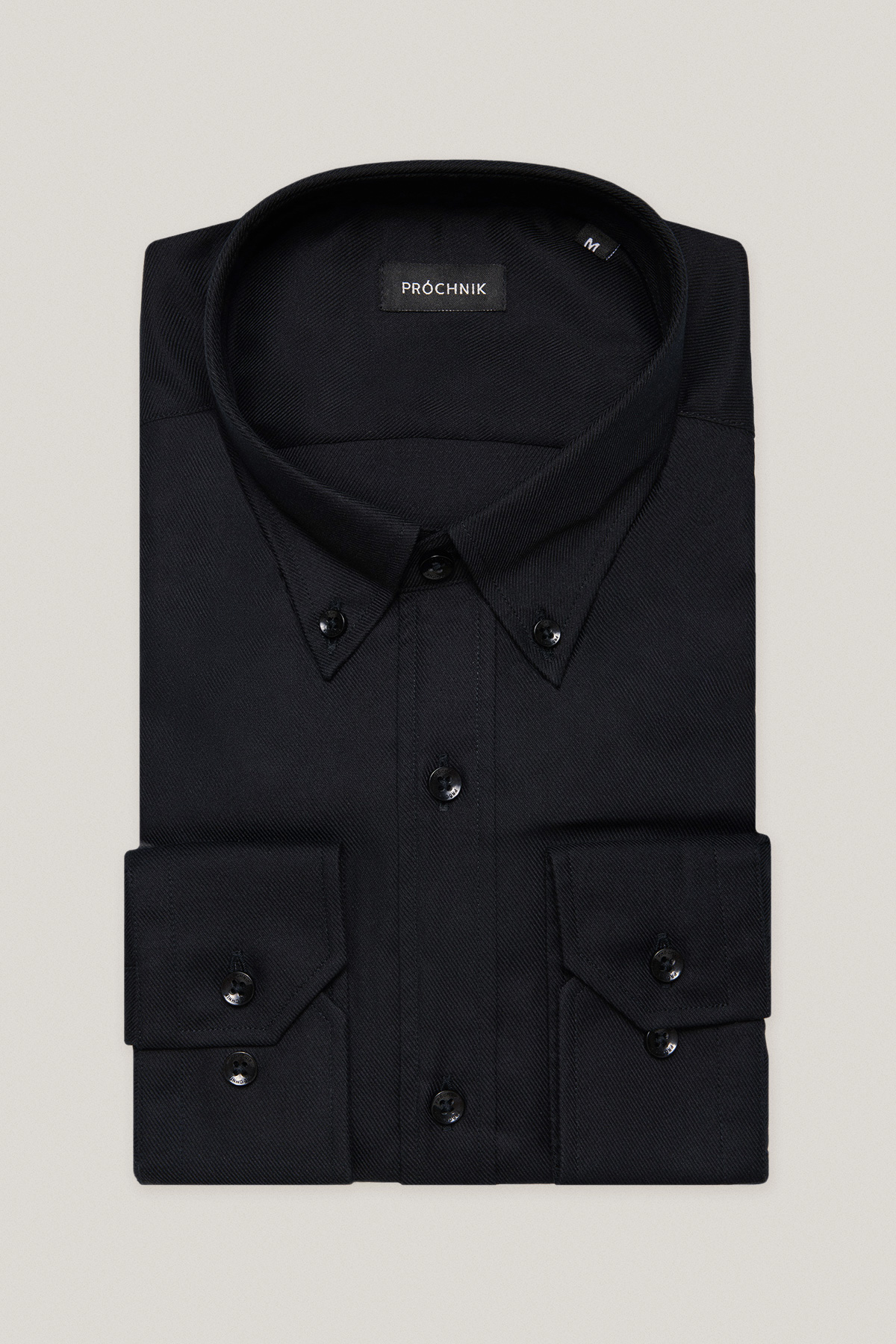 Koszula Czarna z Bawełny z Długim Rękawem PM51