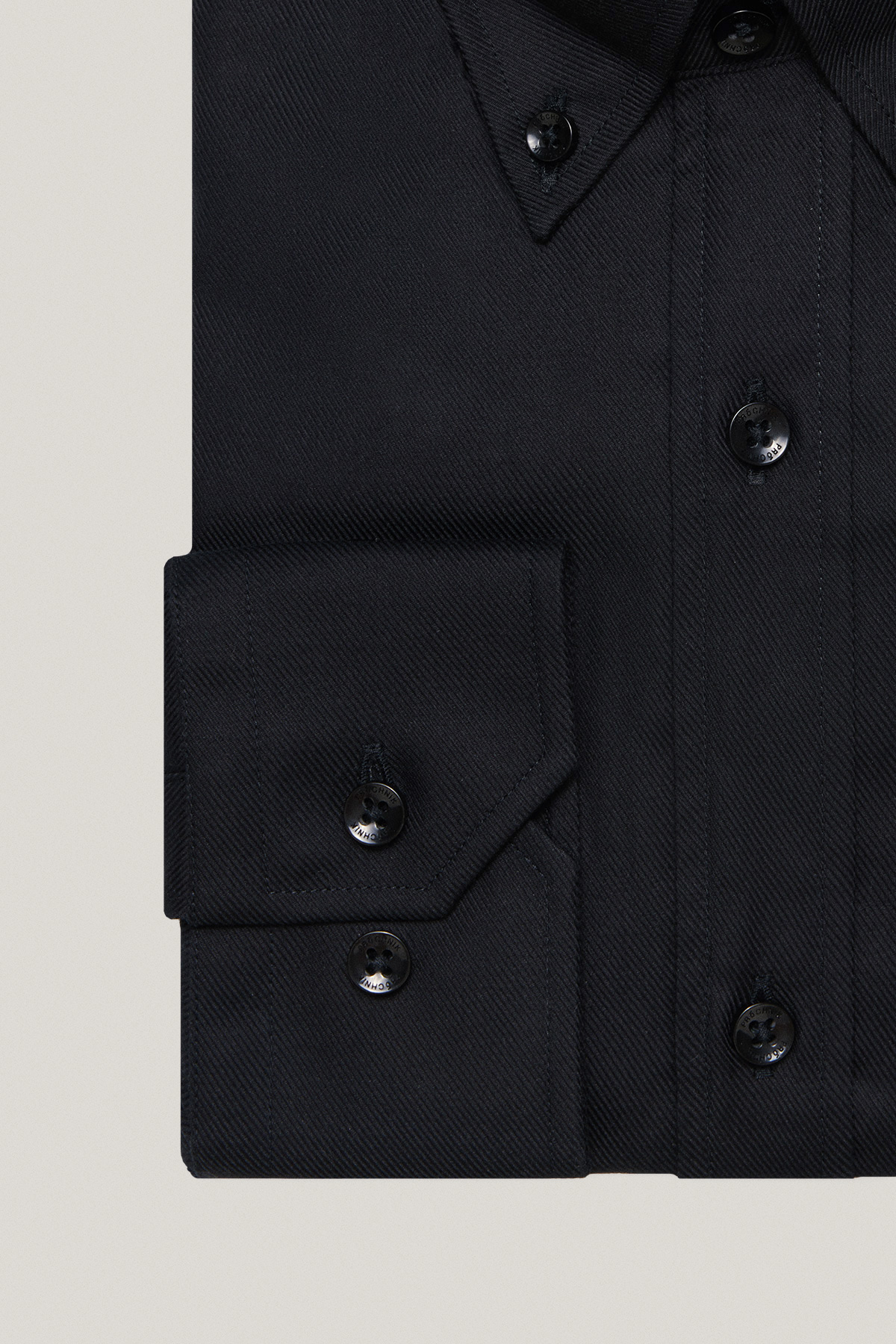 Koszula Czarna z Bawełny z Długim Rękawem PM51