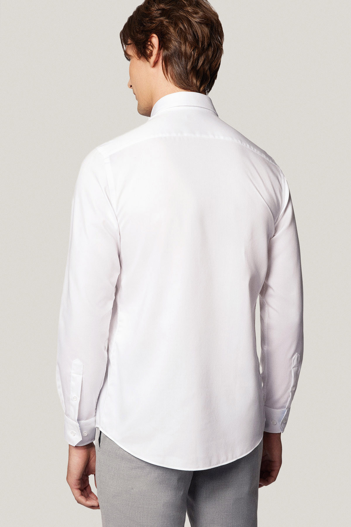 Koszula Biała z Bawełny z Długim Rękawem PM52