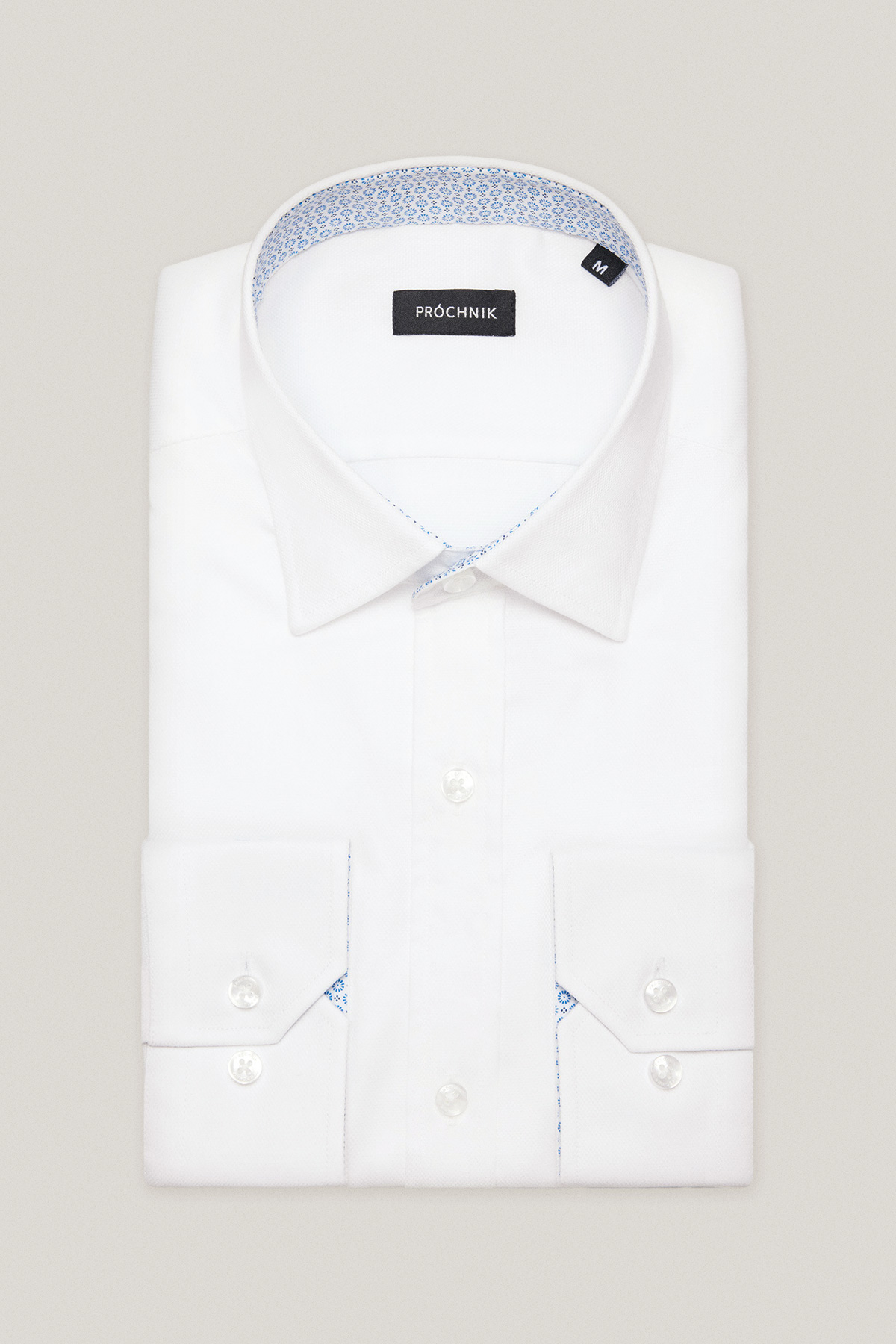 Koszula Biała z Bawełny z Długim Rękawem PM52