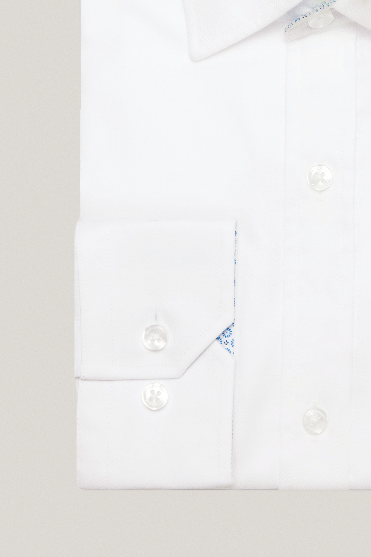 Koszula Biała z Bawełny z Długim Rękawem PM52