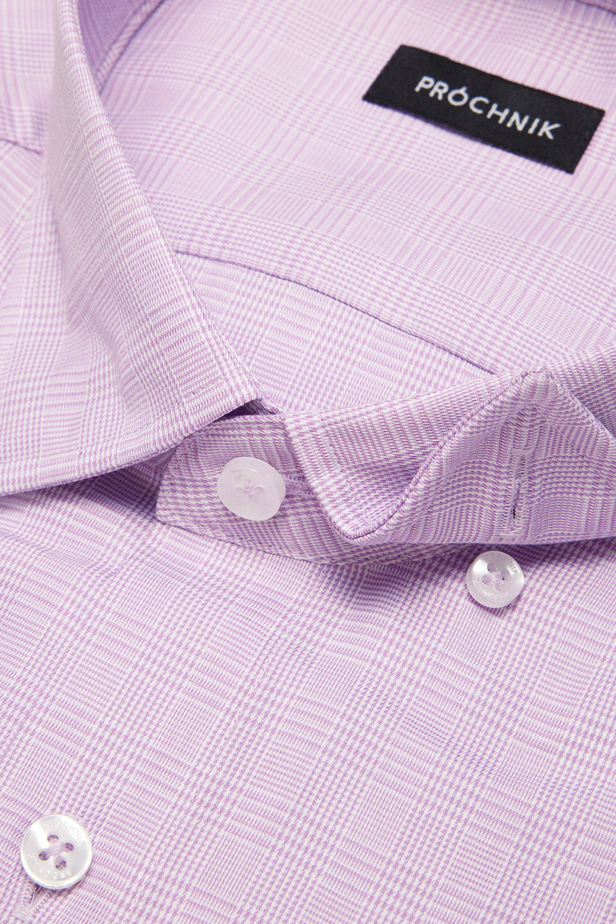 Koszula Wrzosowa z Bawełny z Długim Rękawem w Kratę PM54