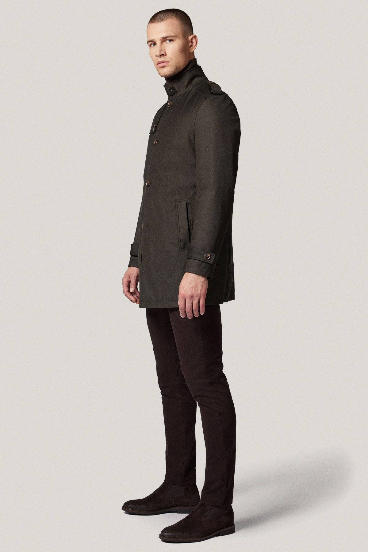 Płaszcz Przejściowy Zielony Jednorzędowy PM2