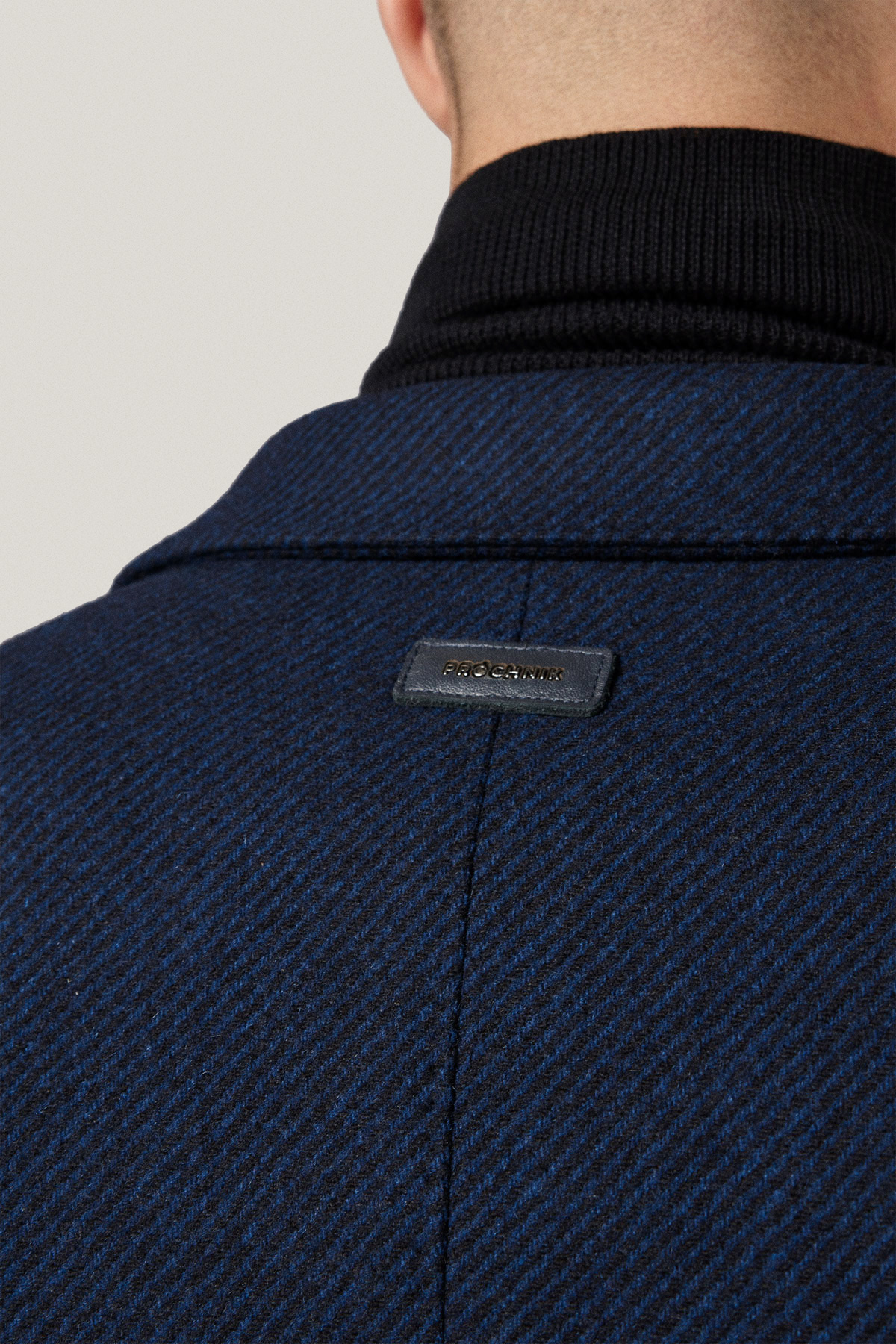 Płaszcz Zimowy Wełniany Dwurzędowy z Certyfikatem NFT Granatowy PM1