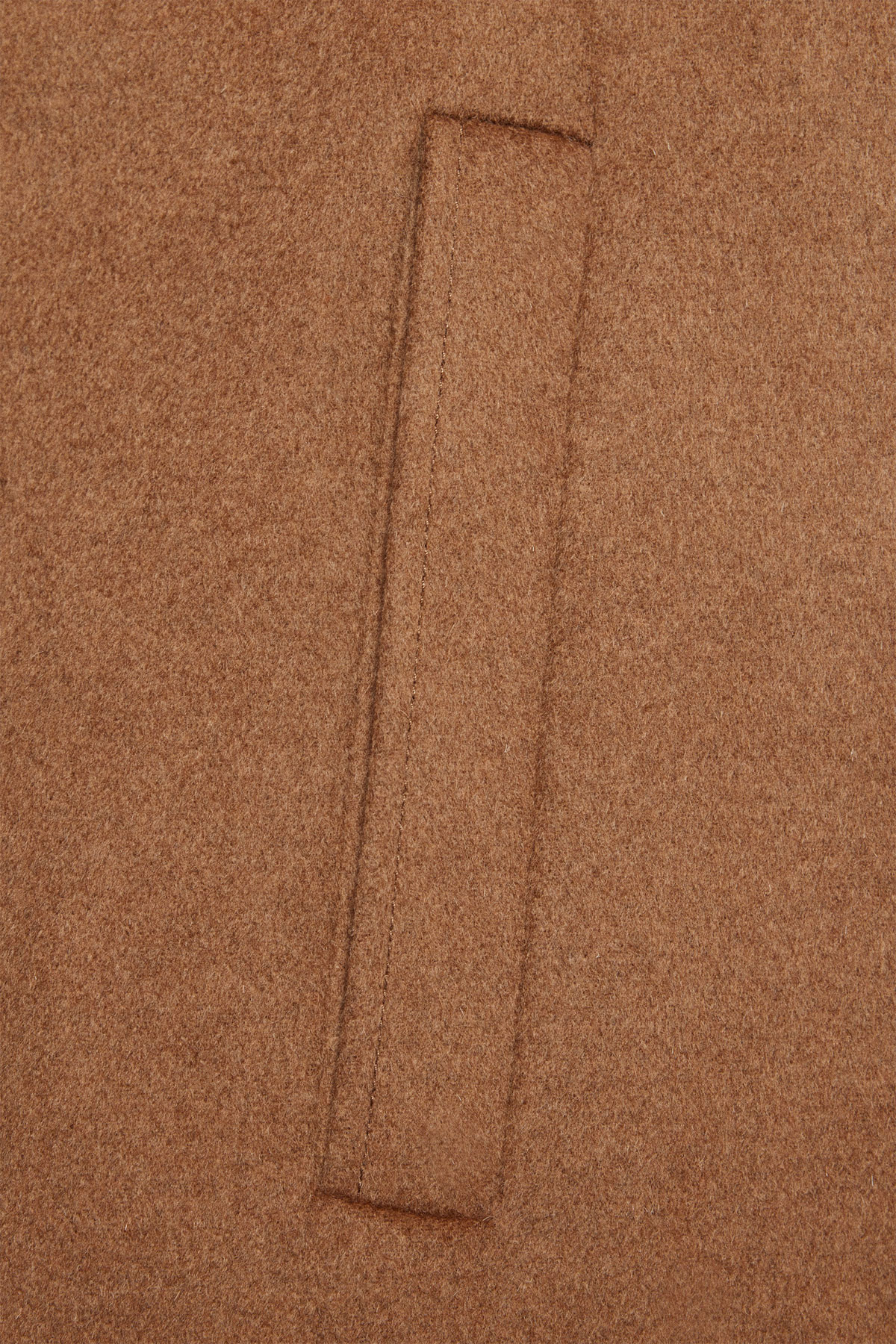 Płaszcz Zimowy Wełniany Jednorzędowy Beżowy PM3