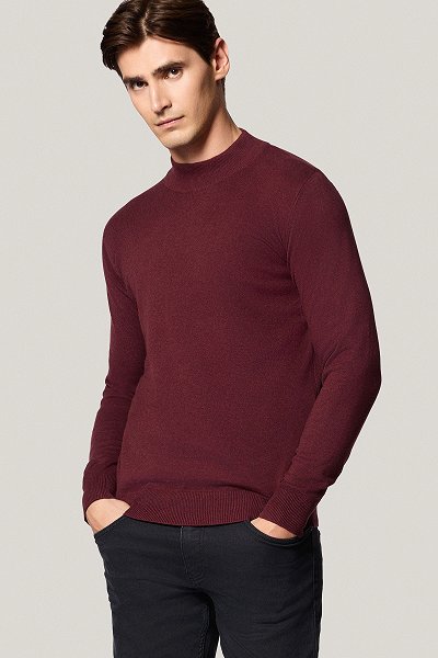 Półgolf Bordowy Bawełniany PM1