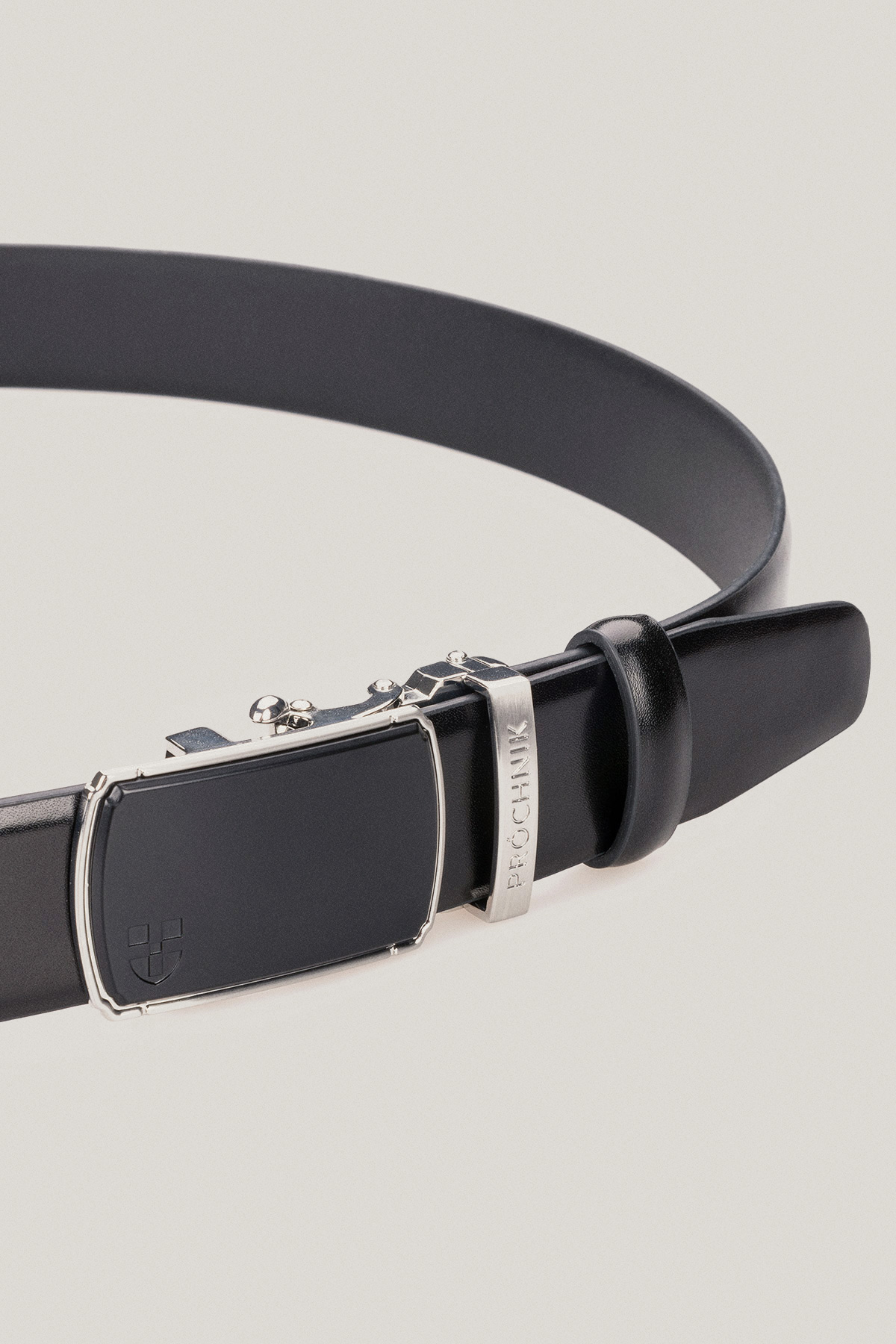 Pasek Skórzany Czarny z Klamrą Automatyczną PM2