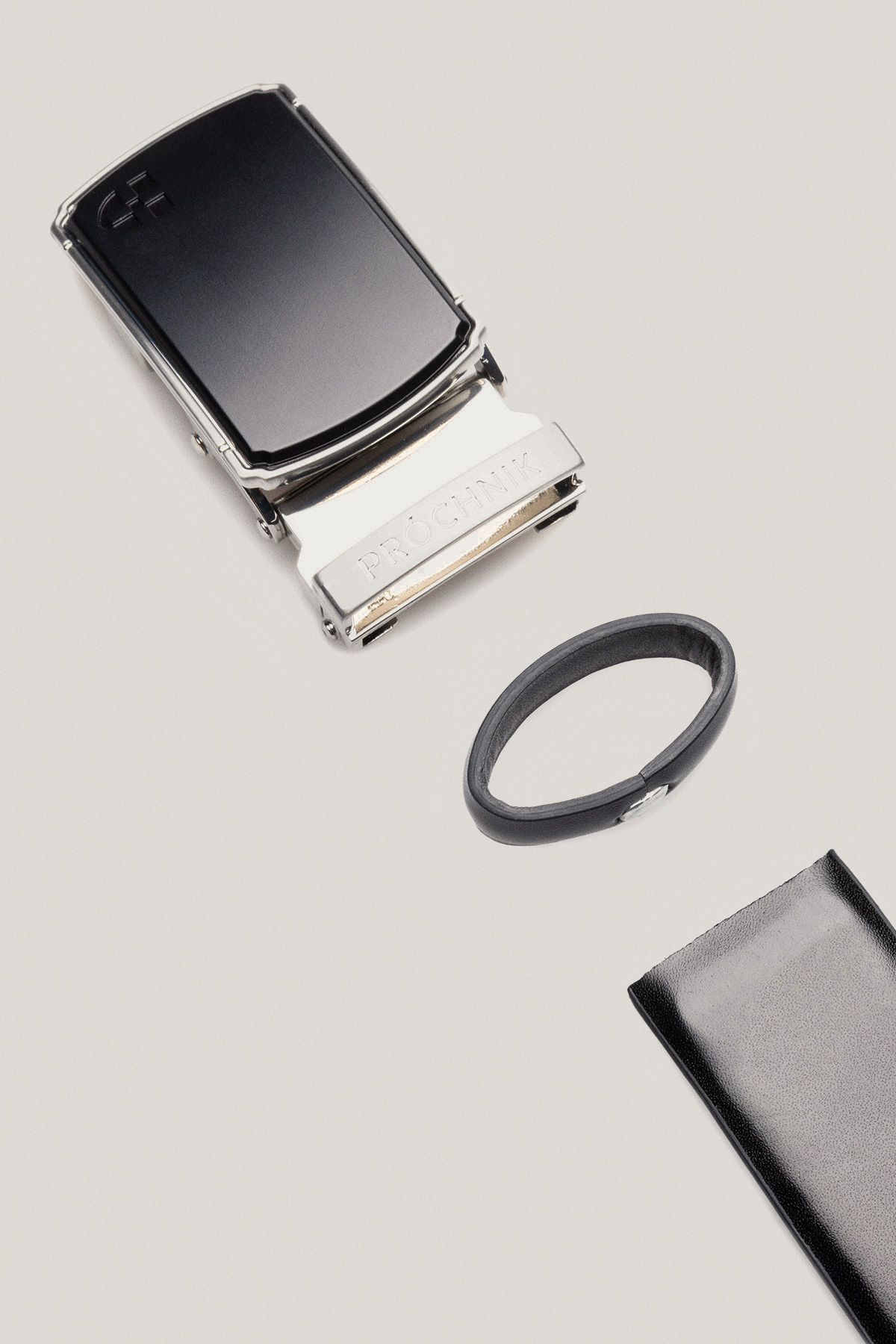 Pasek Skórzany Czarny z Klamrą Automatyczną PM2