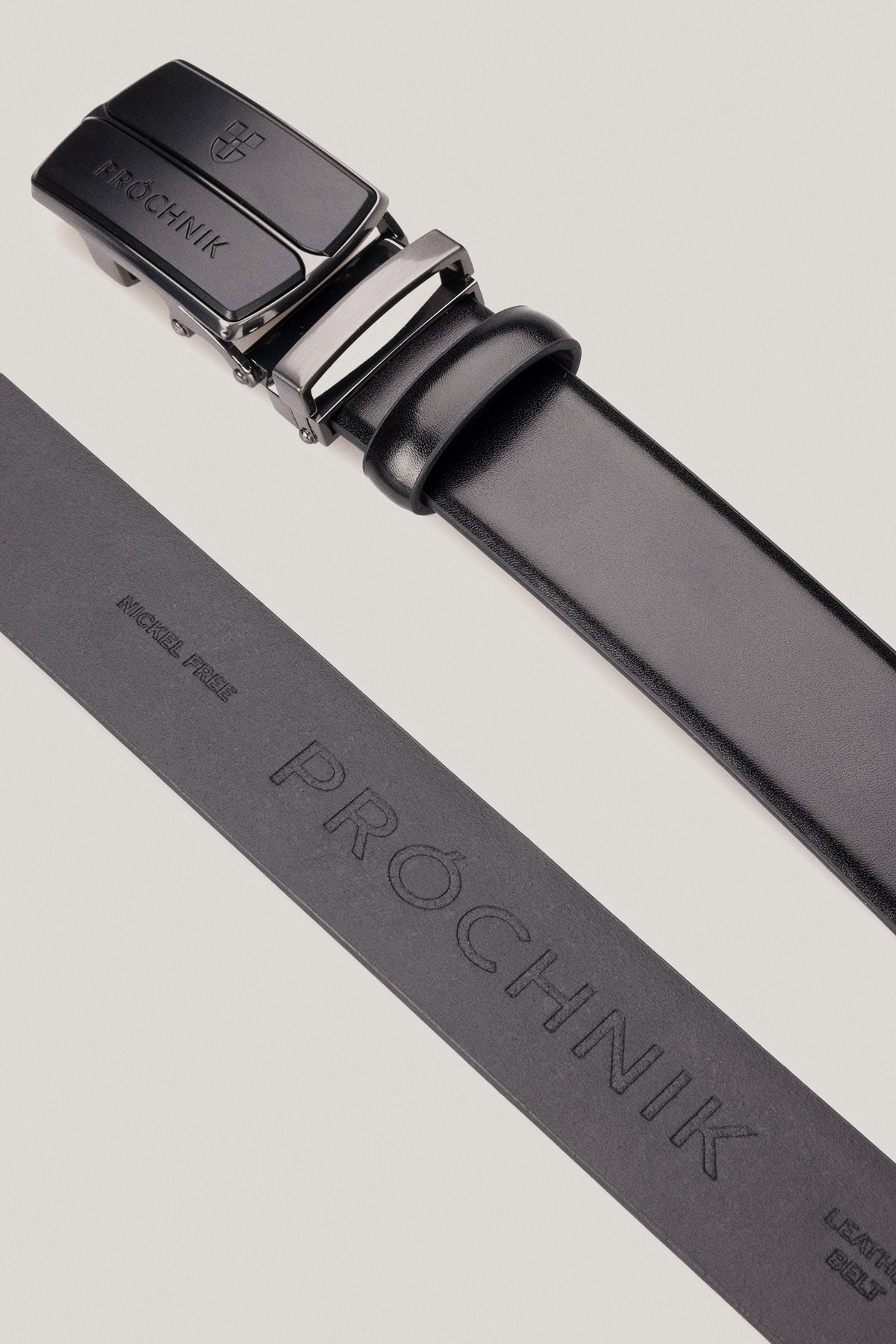 Pasek Skórzany Czarny z Klamrą Automatyczną PM3