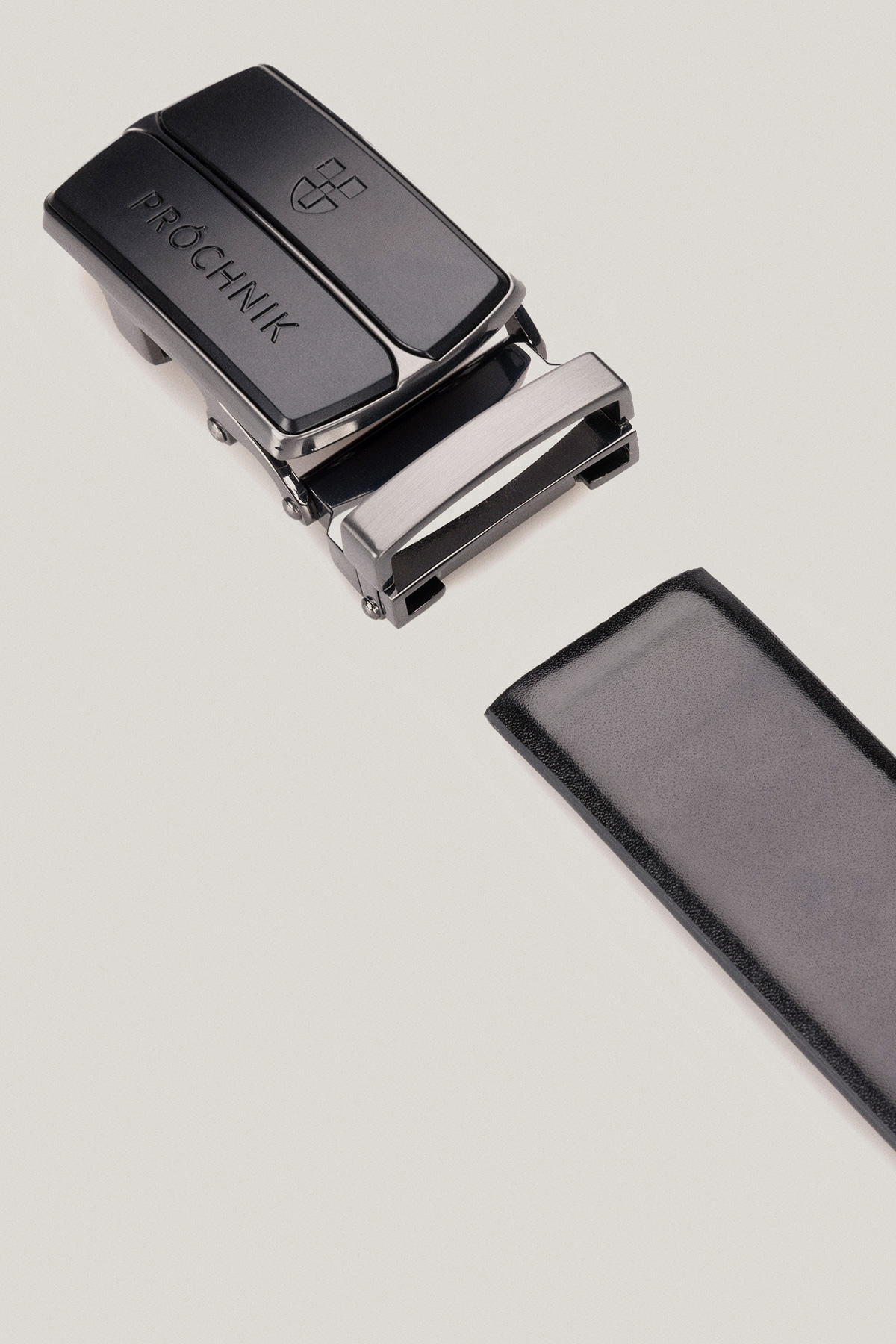 Pasek Skórzany Czarny z Klamrą Automatyczną PM3