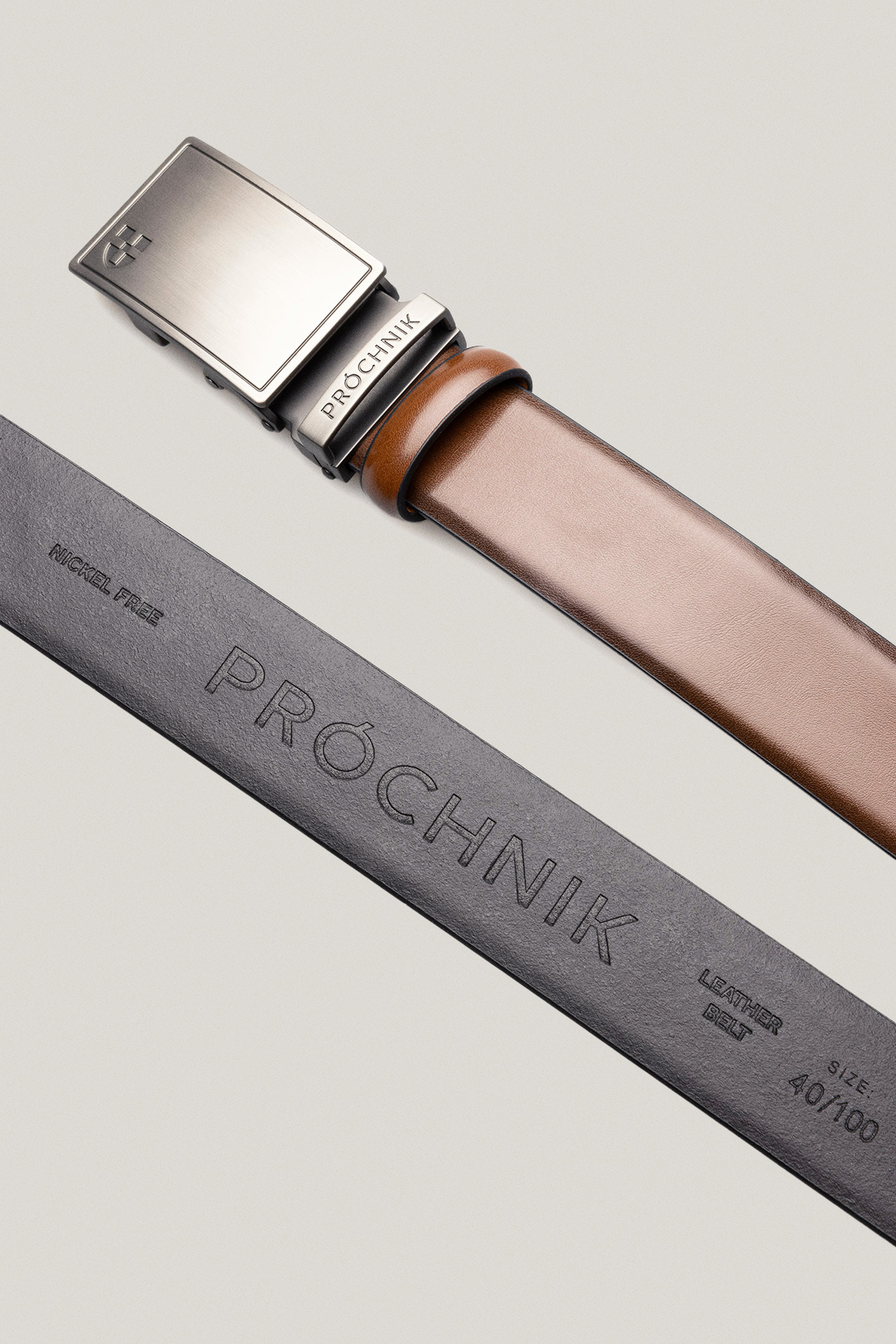 Pasek Skórzany Brązowy z Klamrą Automatyczną PM4