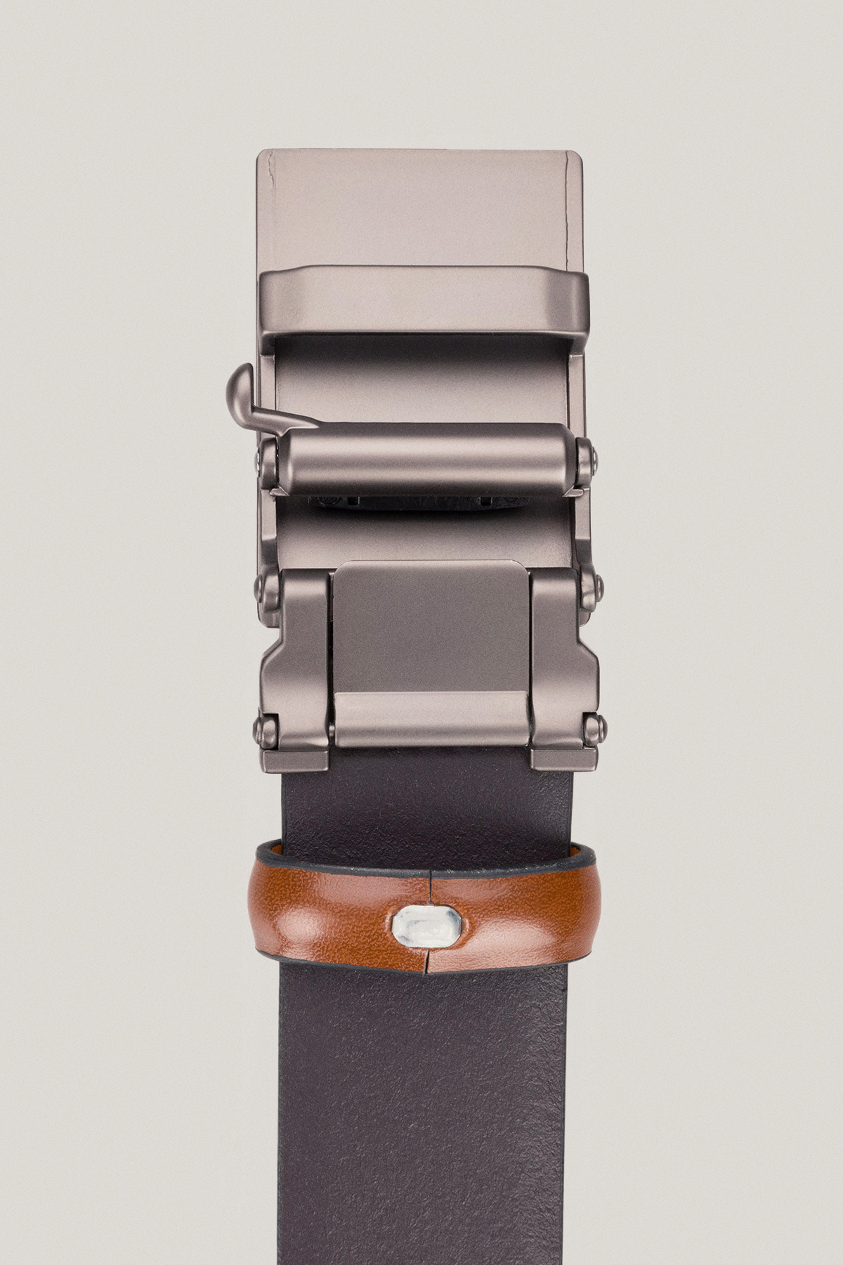 Pasek Skórzany Brązowy z Klamrą Automatyczną PM4