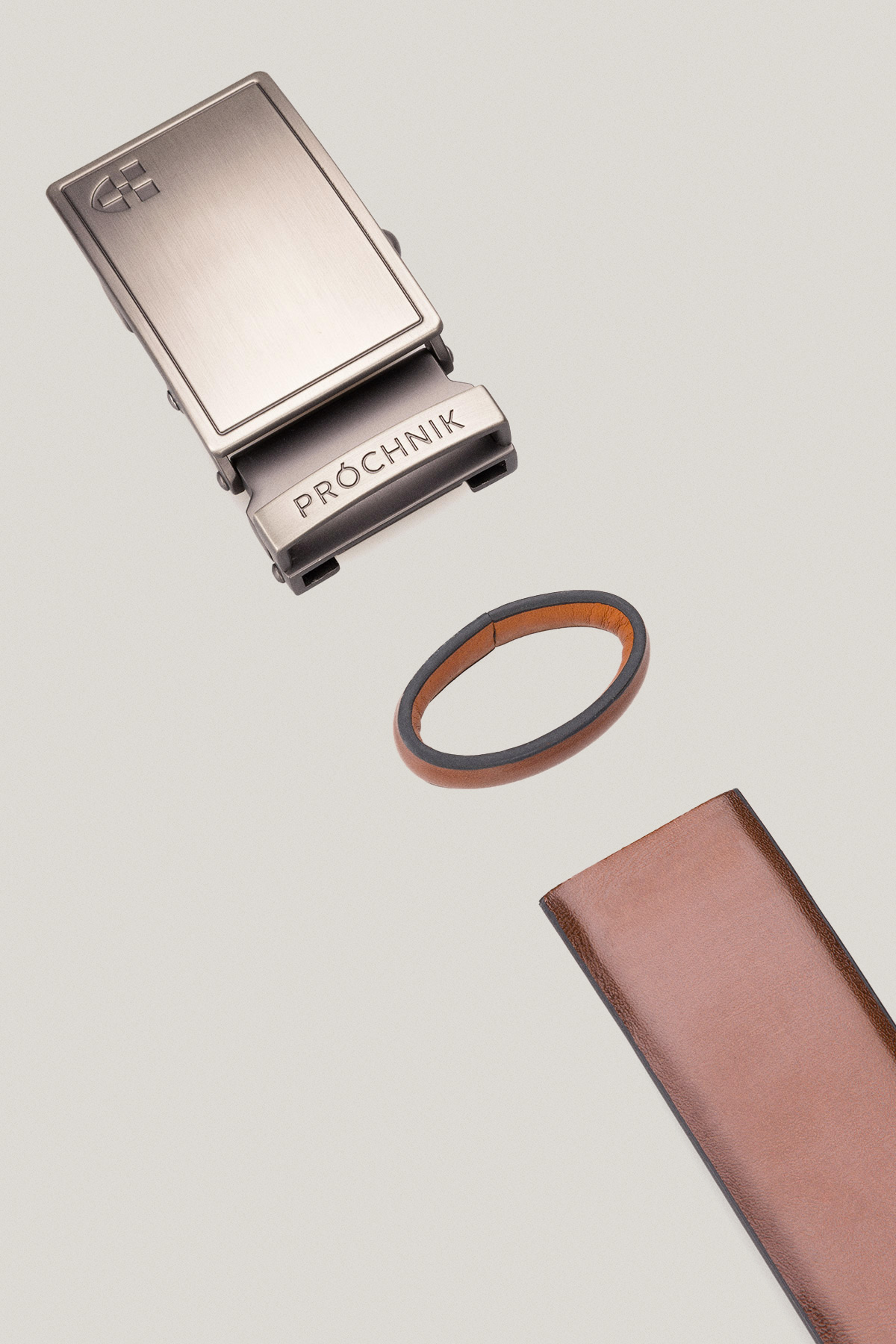 Pasek Skórzany Brązowy z Klamrą Automatyczną PM4