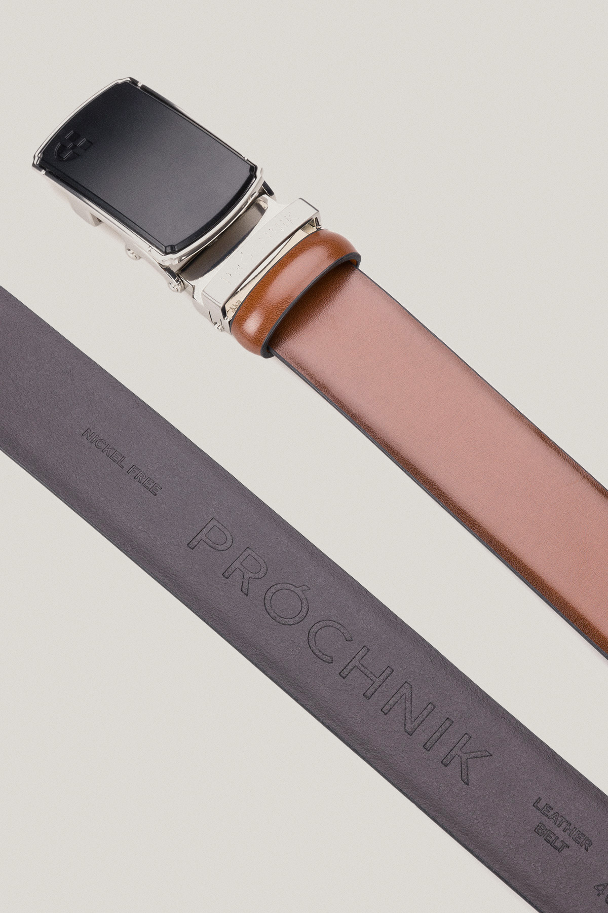 Pasek Skórzany Brązowy z Klamrą Automatyczną PM5