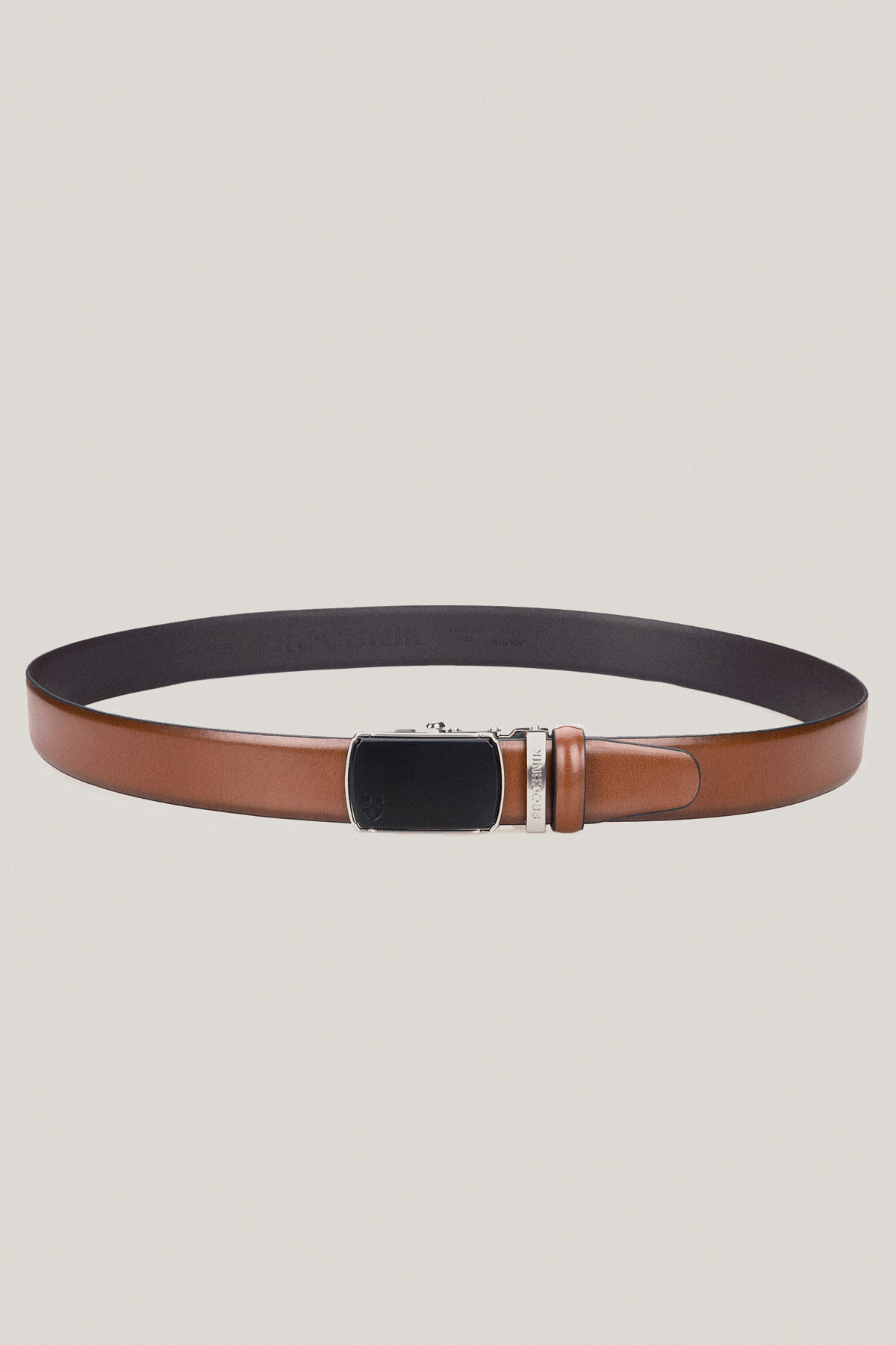 Pasek Skórzany Brązowy z Klamrą Automatyczną PM5