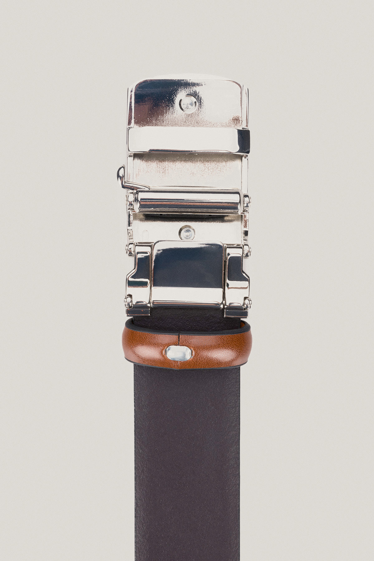 Pasek Skórzany Brązowy z Klamrą Automatyczną PM5